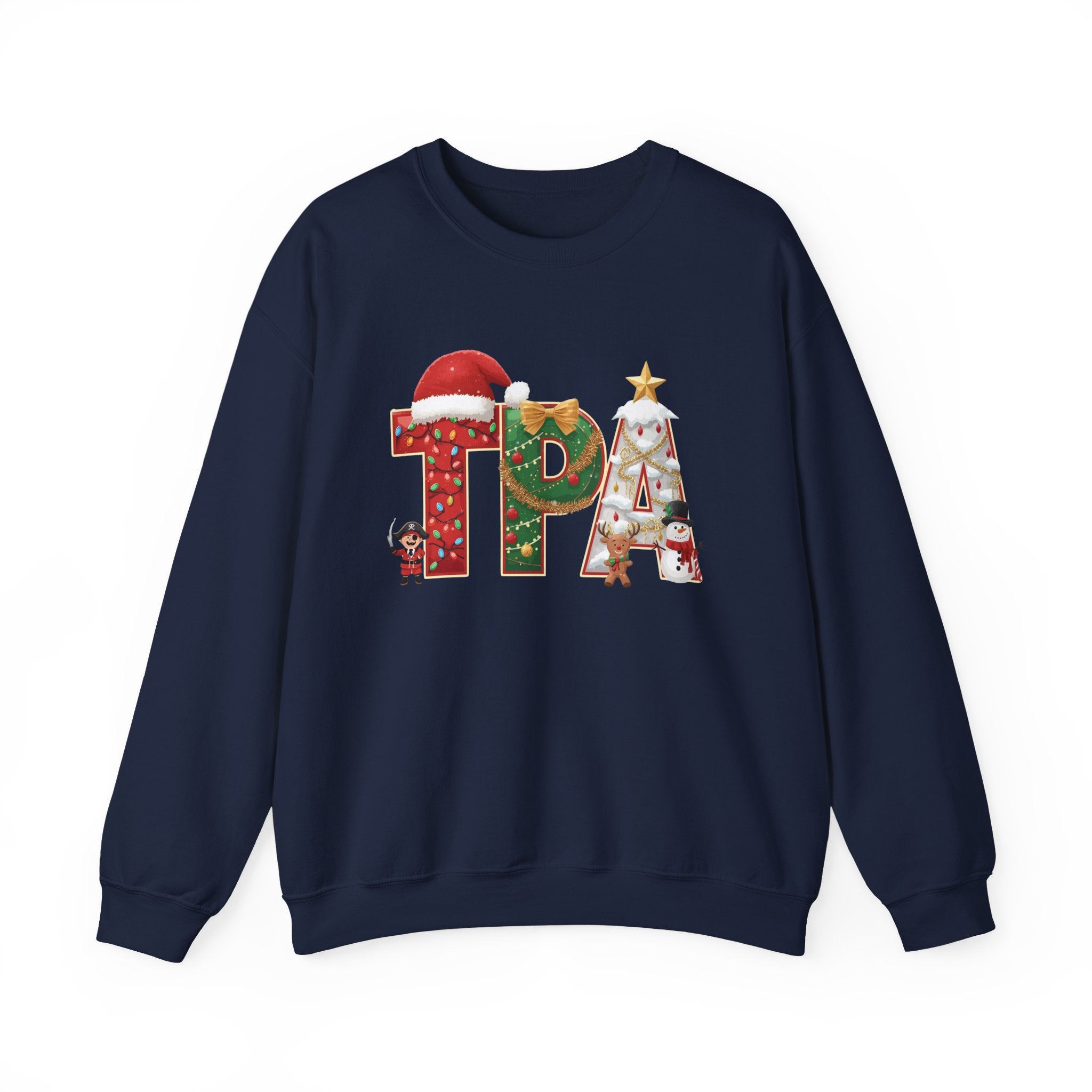 TPA Christmas Sweatshirt – Festive Holiday Letter Art Crewneck | Winter Travel Gift | Gildan 18000