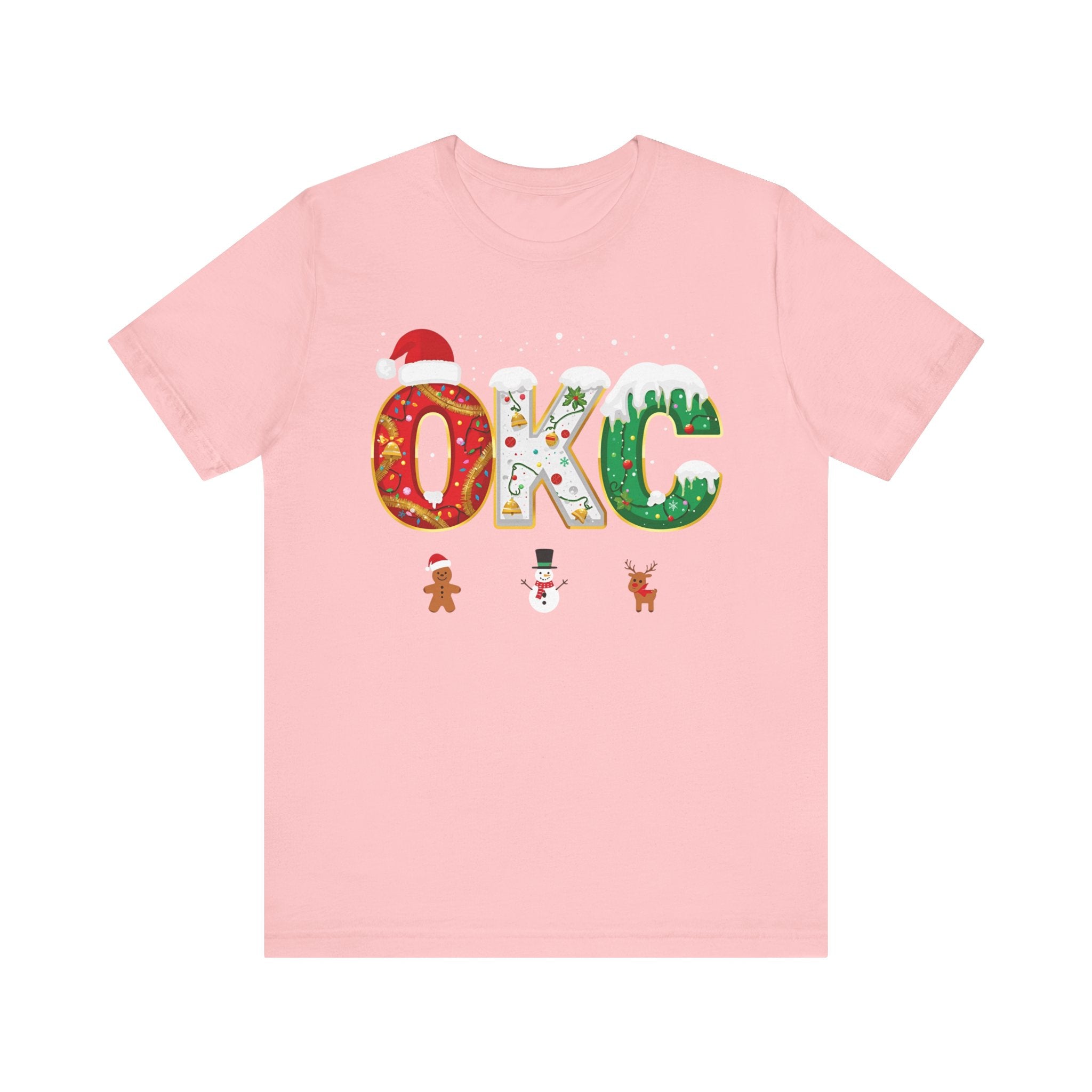 OKC Christmas Shirt – Festive Letter Art Tee | Christmas Gift | Bella Canvas 3001