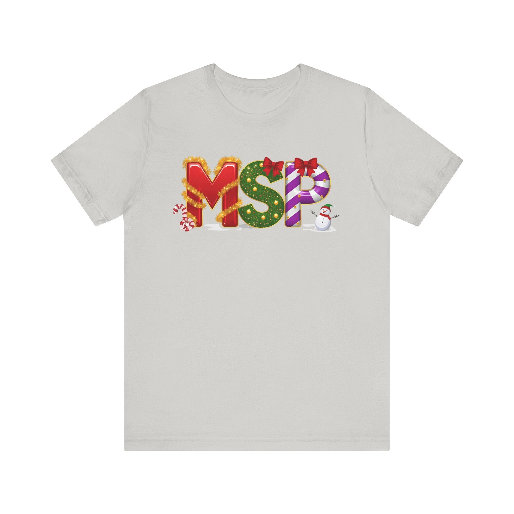 MSP Christmas Shirt – Festive Holiday Letter Art Tee | Christmas Gift | Bella Canvas 3001