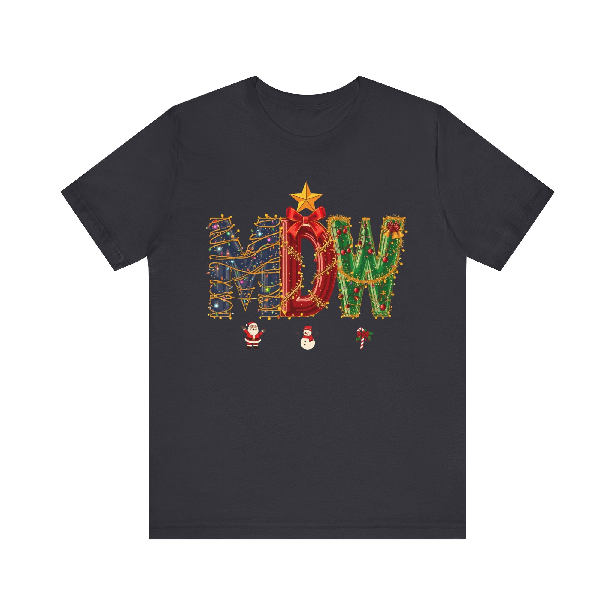 MDW Christmas Shirt – Festive Holiday Letter Art Tee | Christmas Gift | Bella Canvas 3001