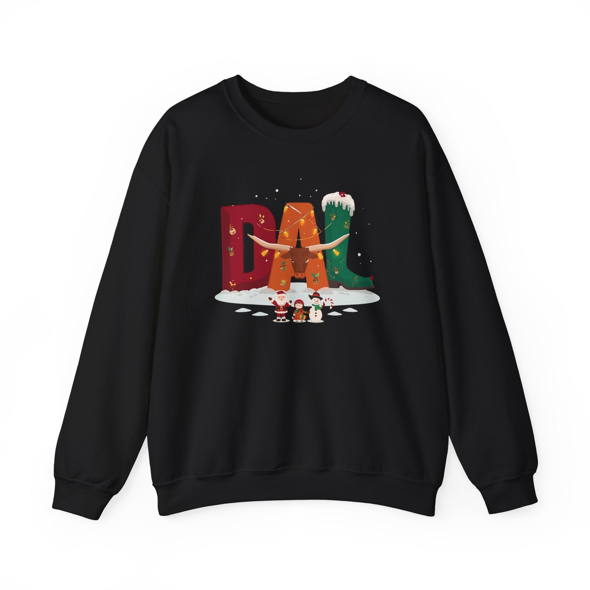 DAL Christmas Sweatshirt – Festive Holiday Letter Art Tee | Christmas Gift | Gildan 18000