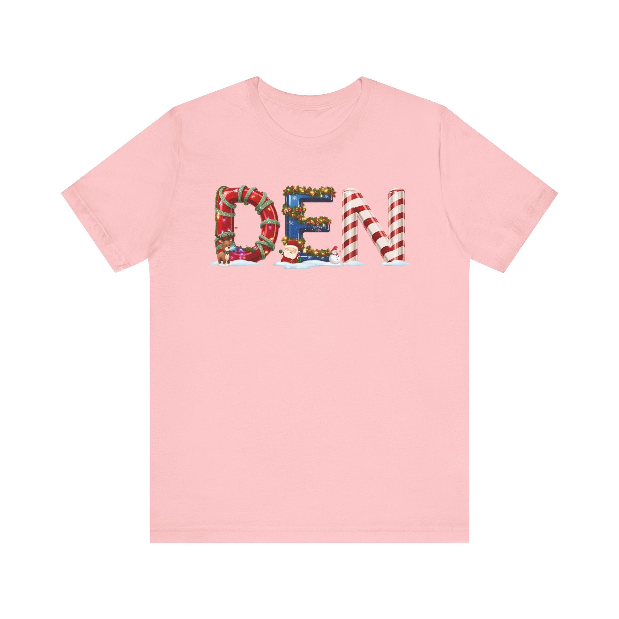 DEN Christmas Shirt – Festive Holiday Letter Art Tee | Christmas Gift | Bella Canvas 3001