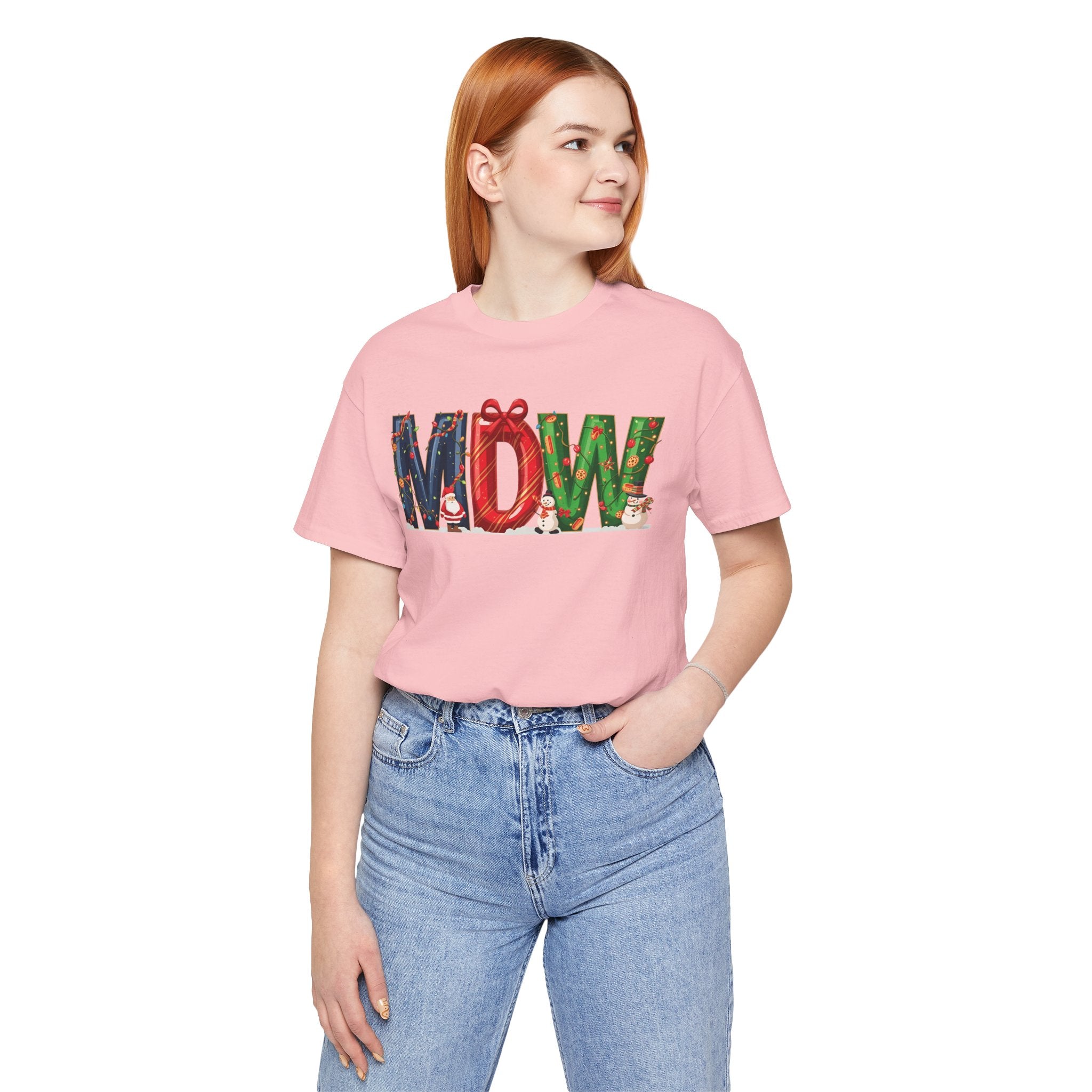 MDW Christmas Shirt – Festive Holiday Letter Art Tee | Winter Travel Gift | Bella Canvas 3001