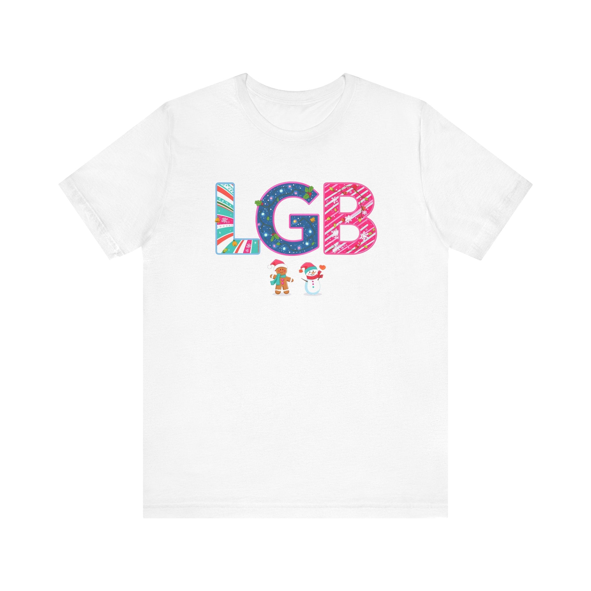 LGB Christmas Shirt – Festive Letter Art Tee | Christmas Gift | Bella Canvas 3001