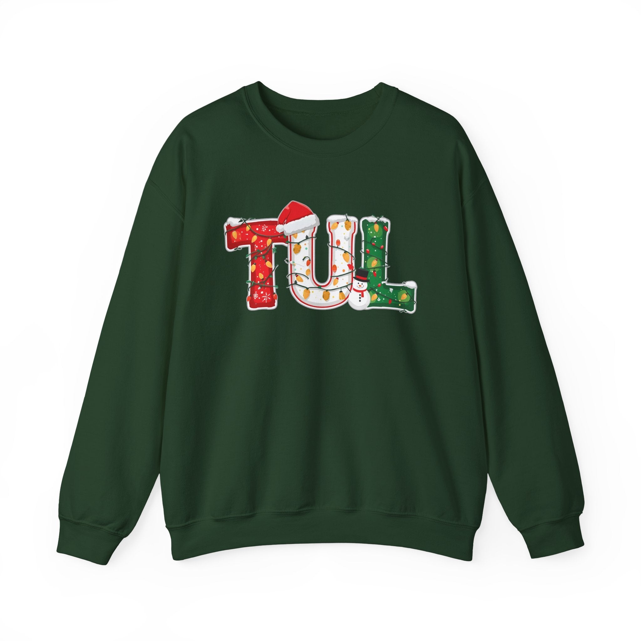 TUL Christmas Sweatshirt – Festive Holiday Letter Art Crewneck | Winter Travel Gift | Gildan 18000