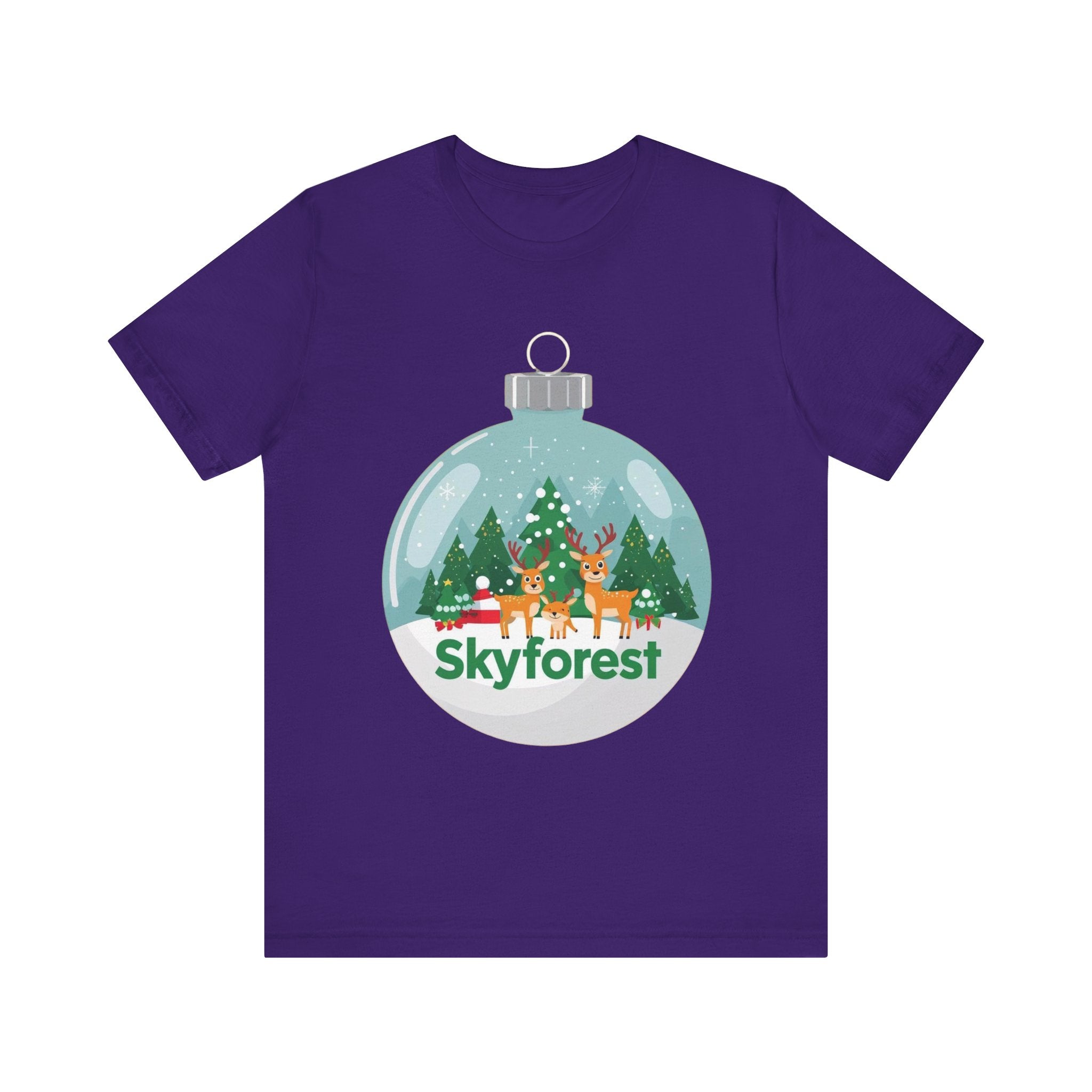 Skyforest Christmas Ornament Tee — Holiday Snow Globe Graphic T-Shirt