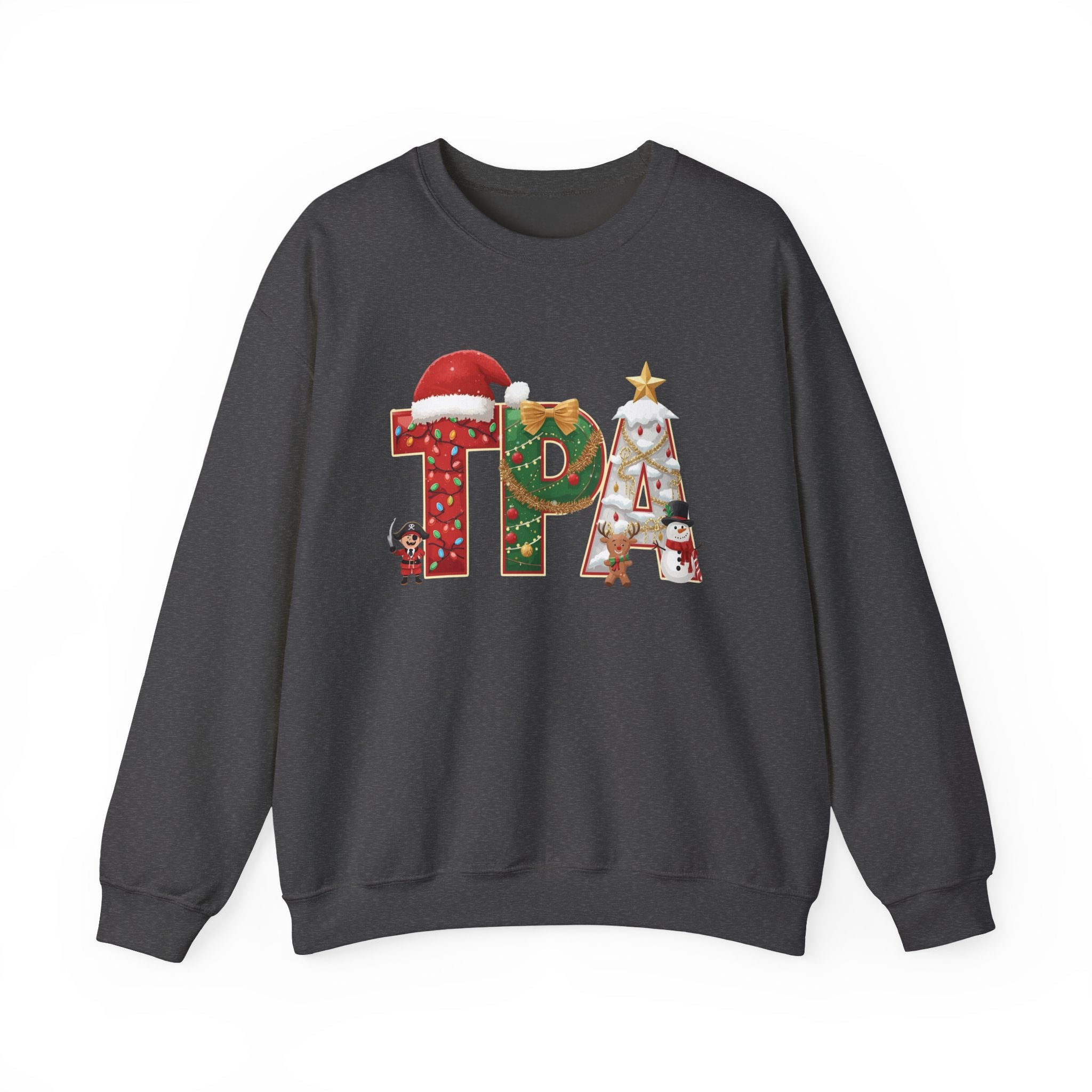 TPA Christmas Sweatshirt – Festive Holiday Letter Art Crewneck | Winter Travel Gift | Gildan 18000