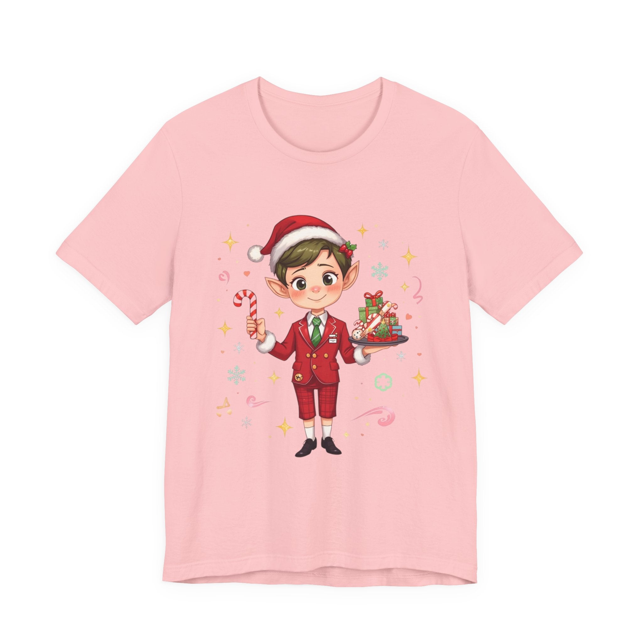 Christmas Elf Cabin crew— Cute Holiday Elf with Candy Cane & Gifts