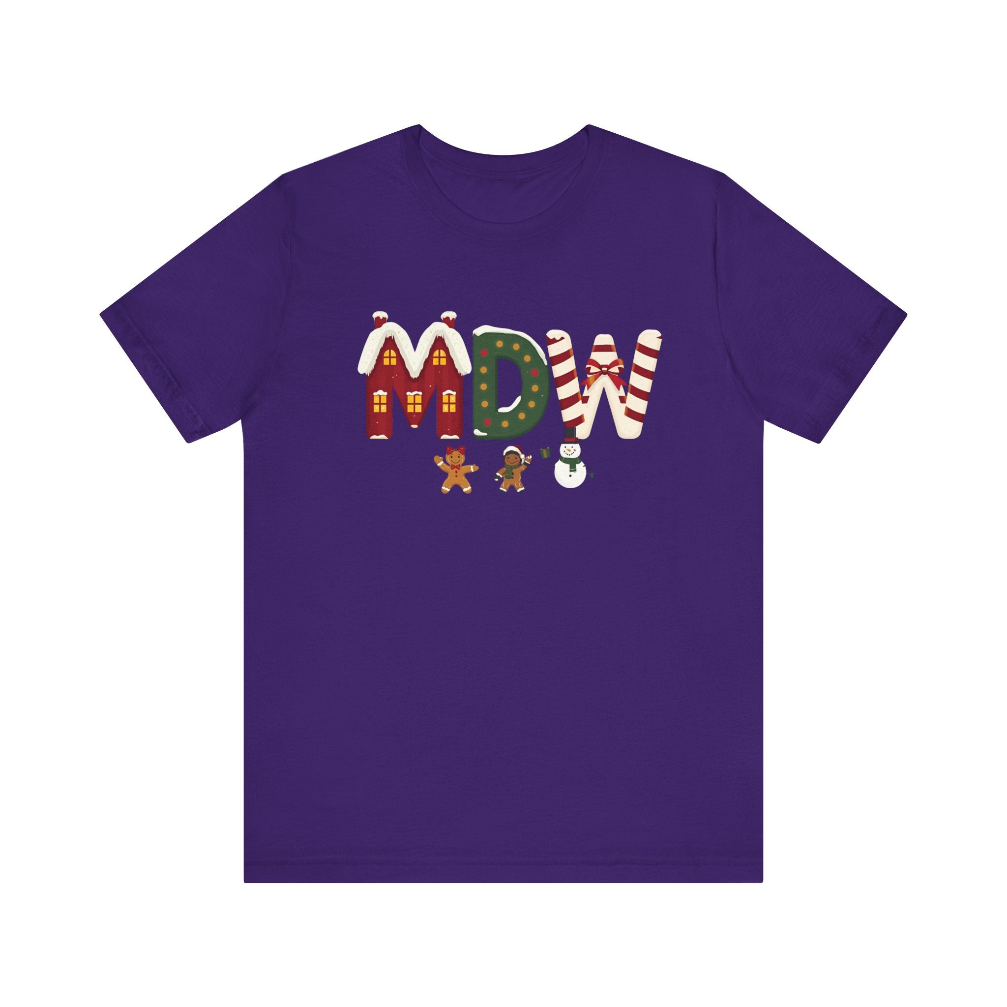 MDW Christmas Shirt – Festive Holiday Letter Art Tee | Christmas Gift | Bella Canvas 3001