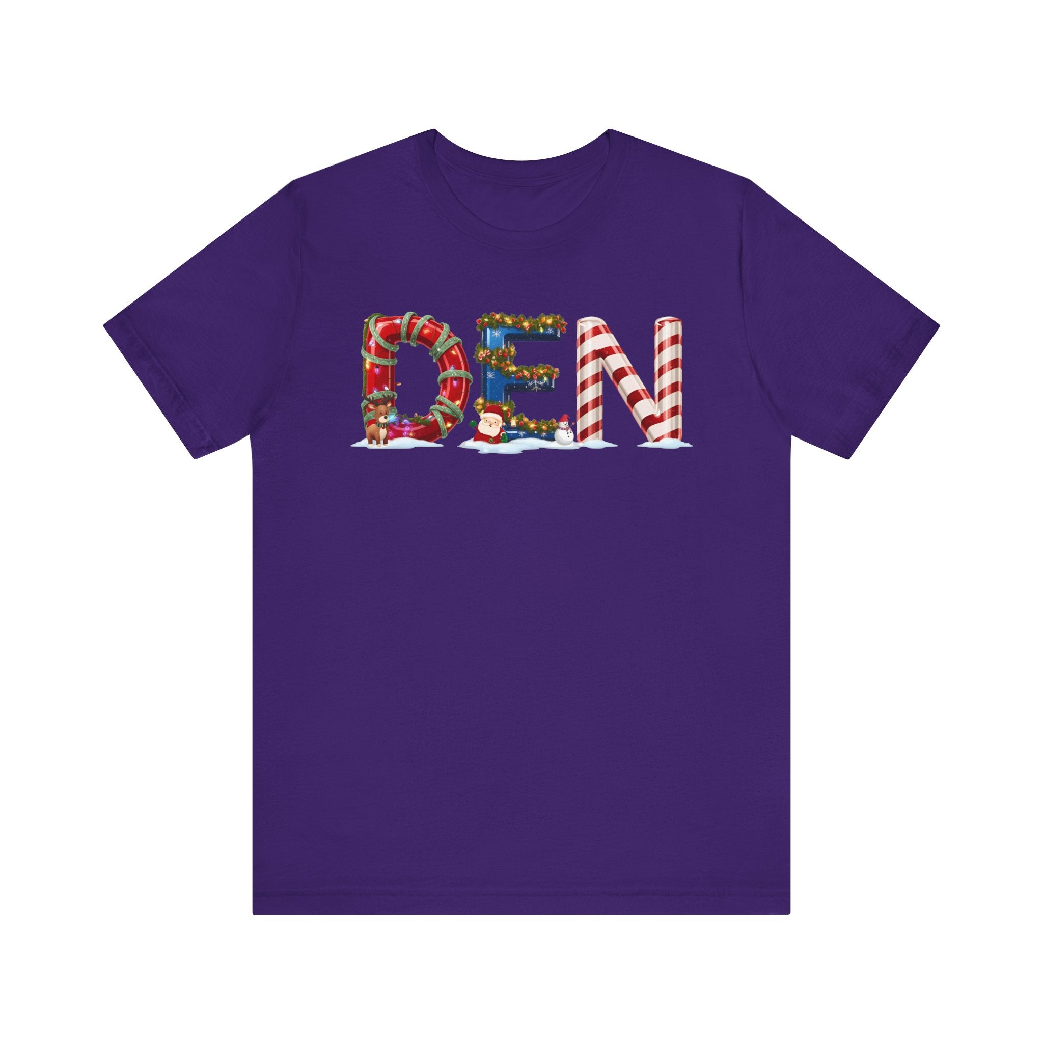 DEN Christmas Shirt – Festive Holiday Letter Art Tee | Christmas Gift | Bella Canvas 3001