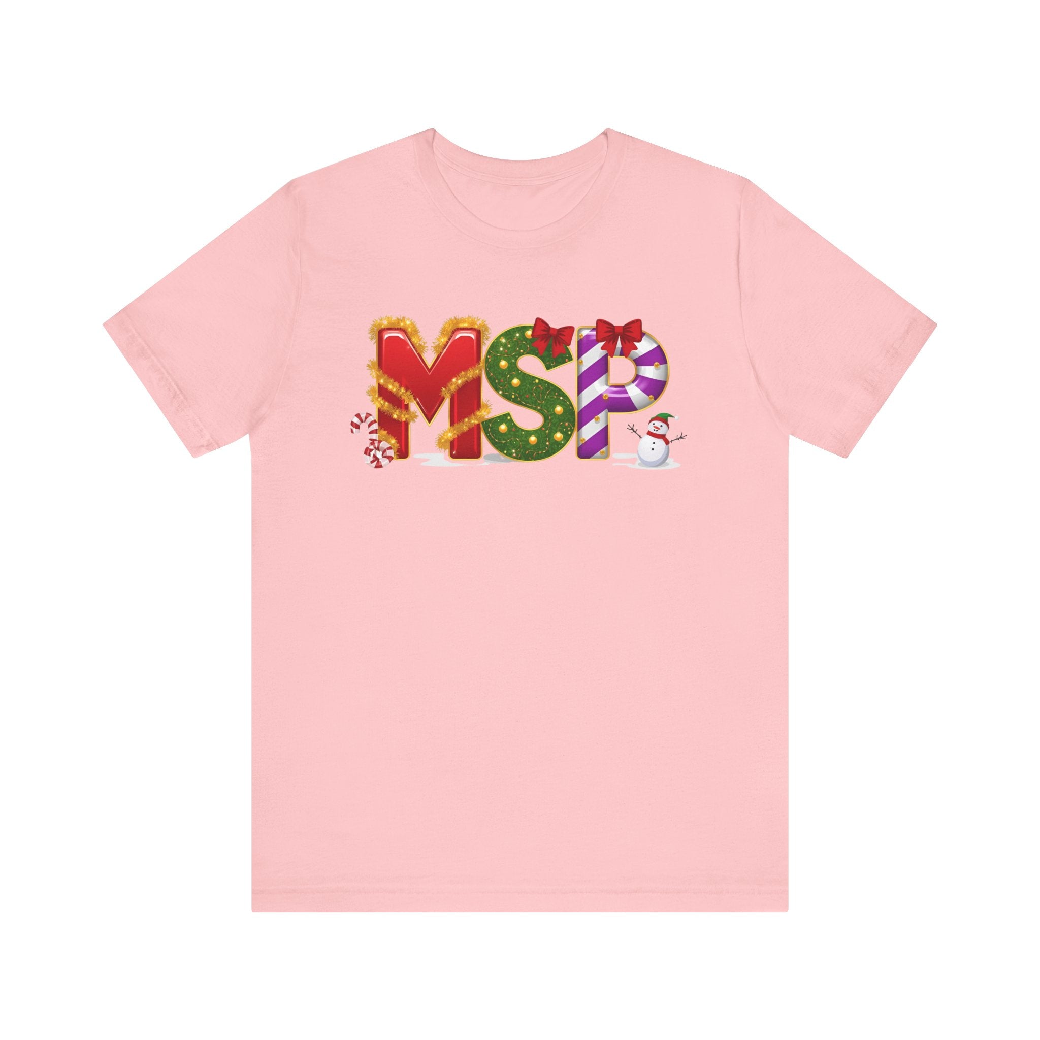 MSP Christmas Shirt – Festive Holiday Letter Art Tee | Christmas Gift | Bella Canvas 3001