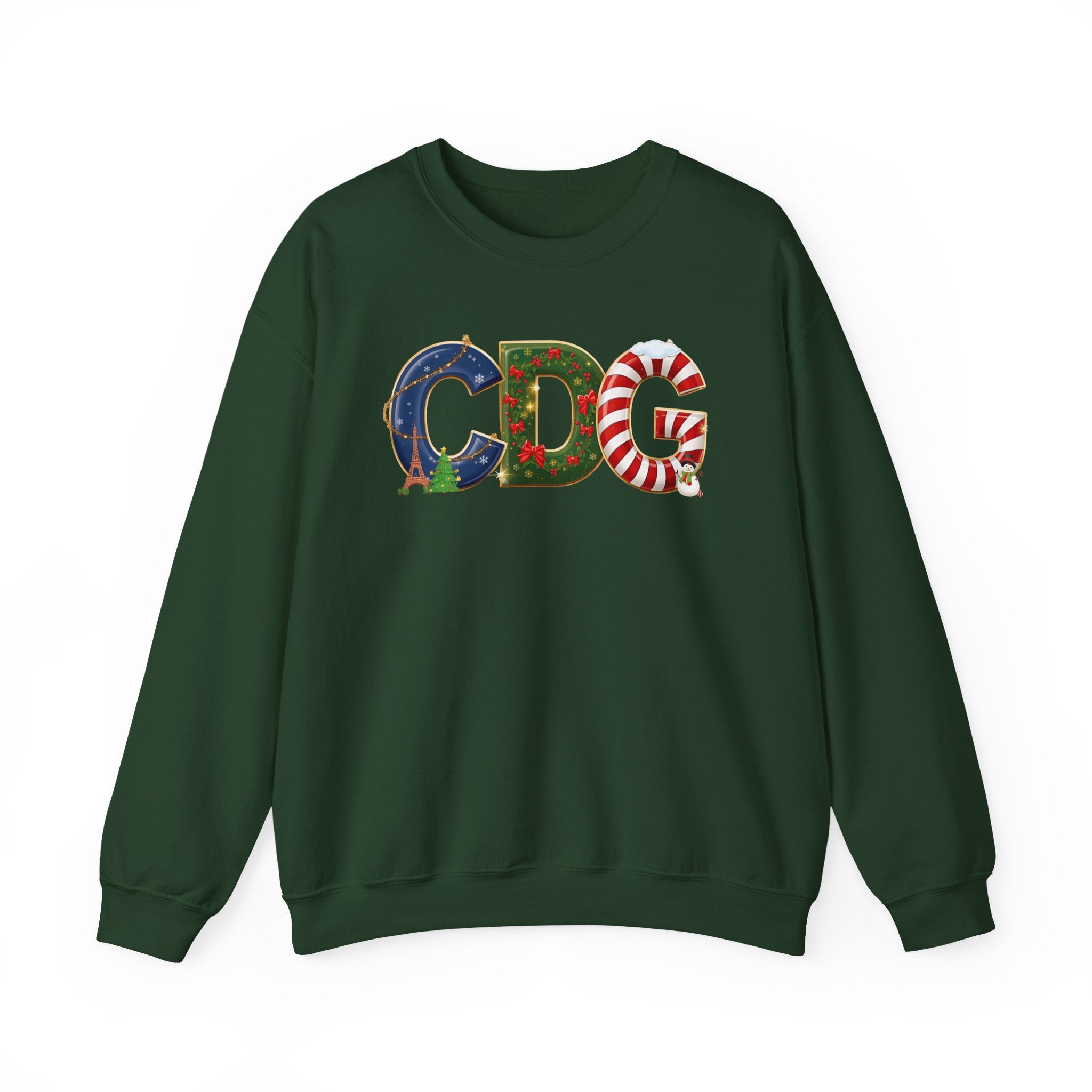 CDG Christmas Sweatshirt – Festive Holiday Letter Art Tee | Christmas Gift | Gildan 18000