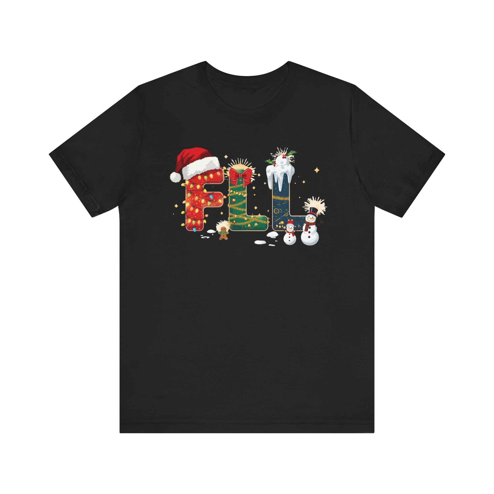 FLL Christmas Shirt – Festive Holiday Letter Art Tee | Christmas Gift | Bella Canvas 3001