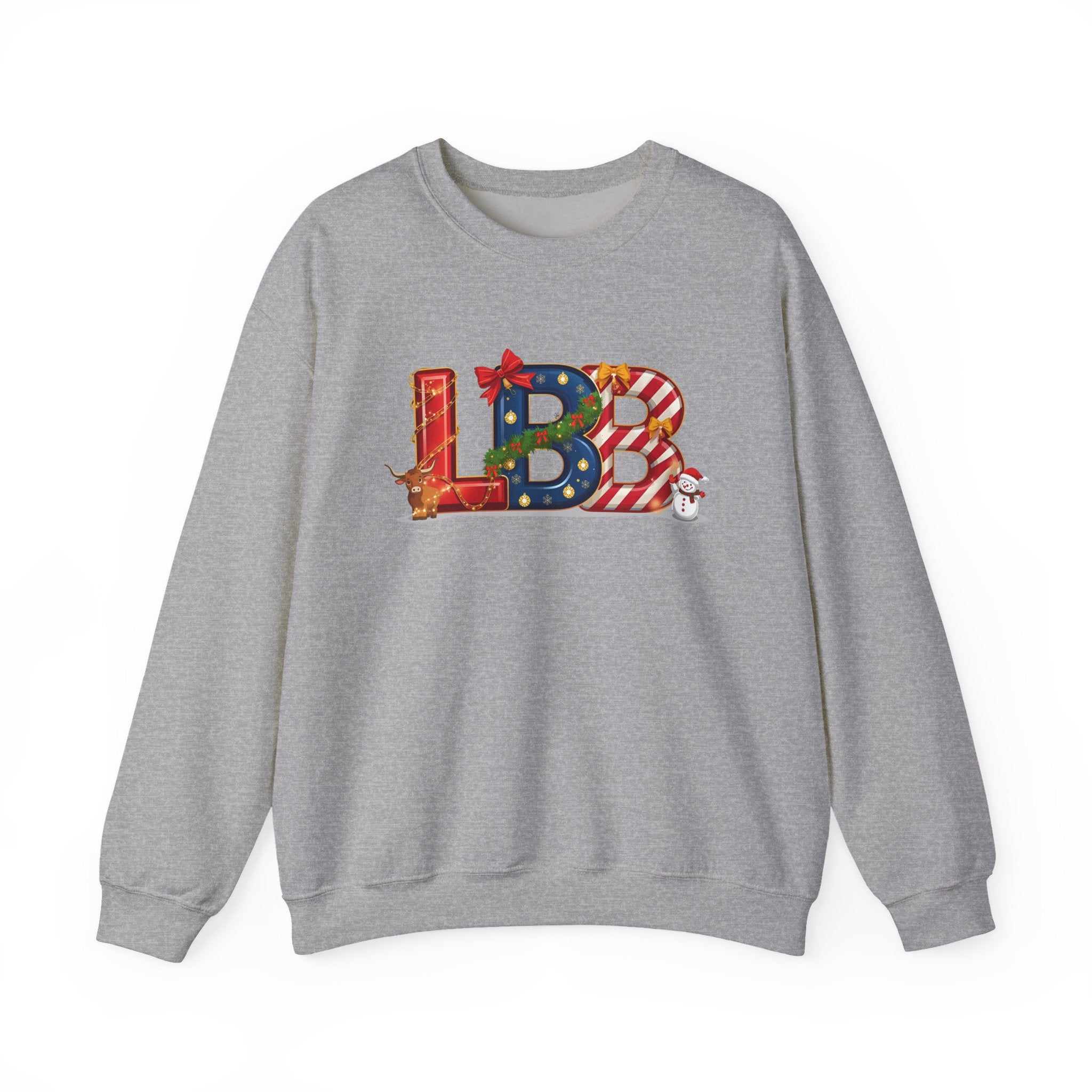 LBB Christmas Sweatshirt – Festive Holiday Letter Art Tee | Christmas Gift | Gildan 18000
