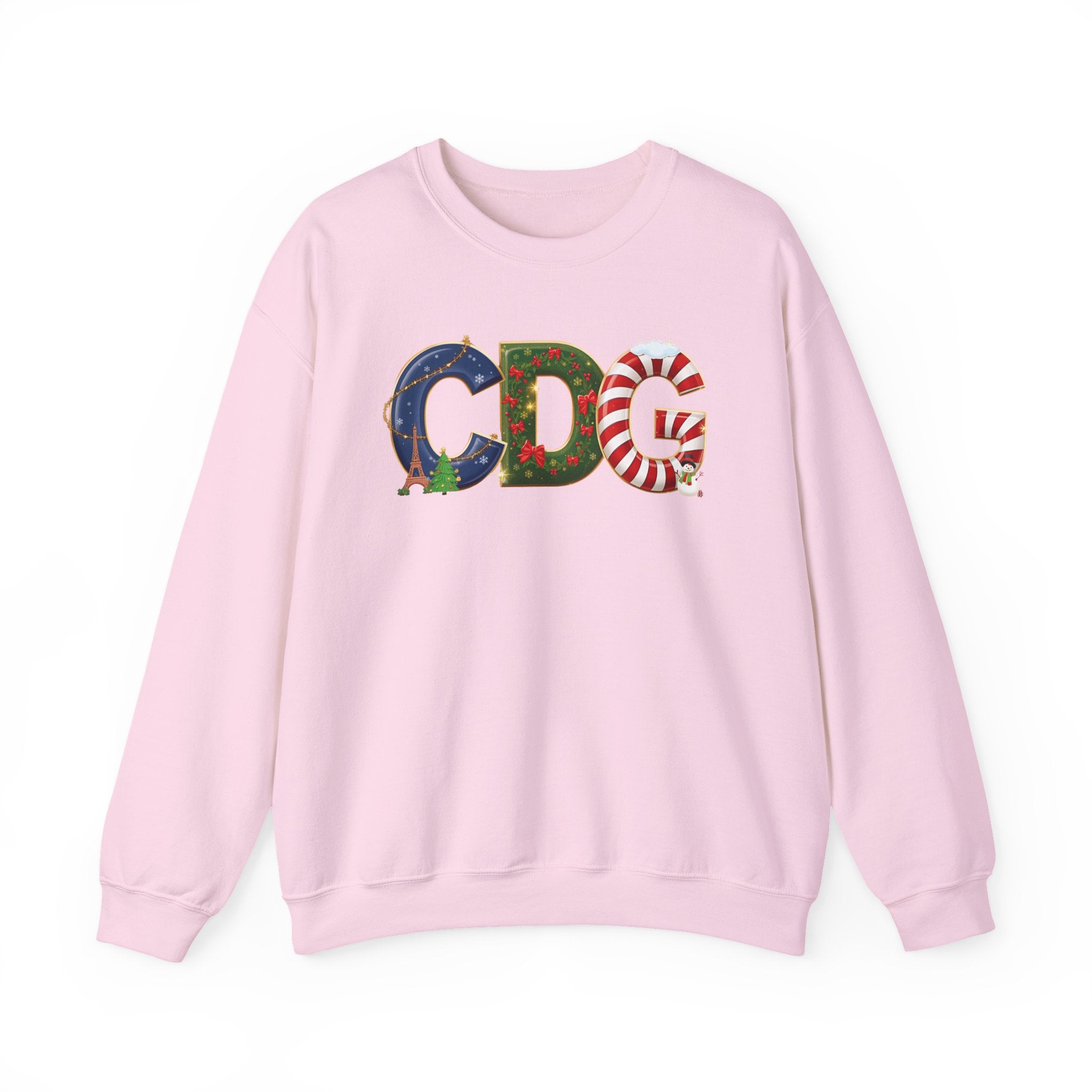 CDG Christmas Sweatshirt – Festive Holiday Letter Art Tee | Christmas Gift | Gildan 18000