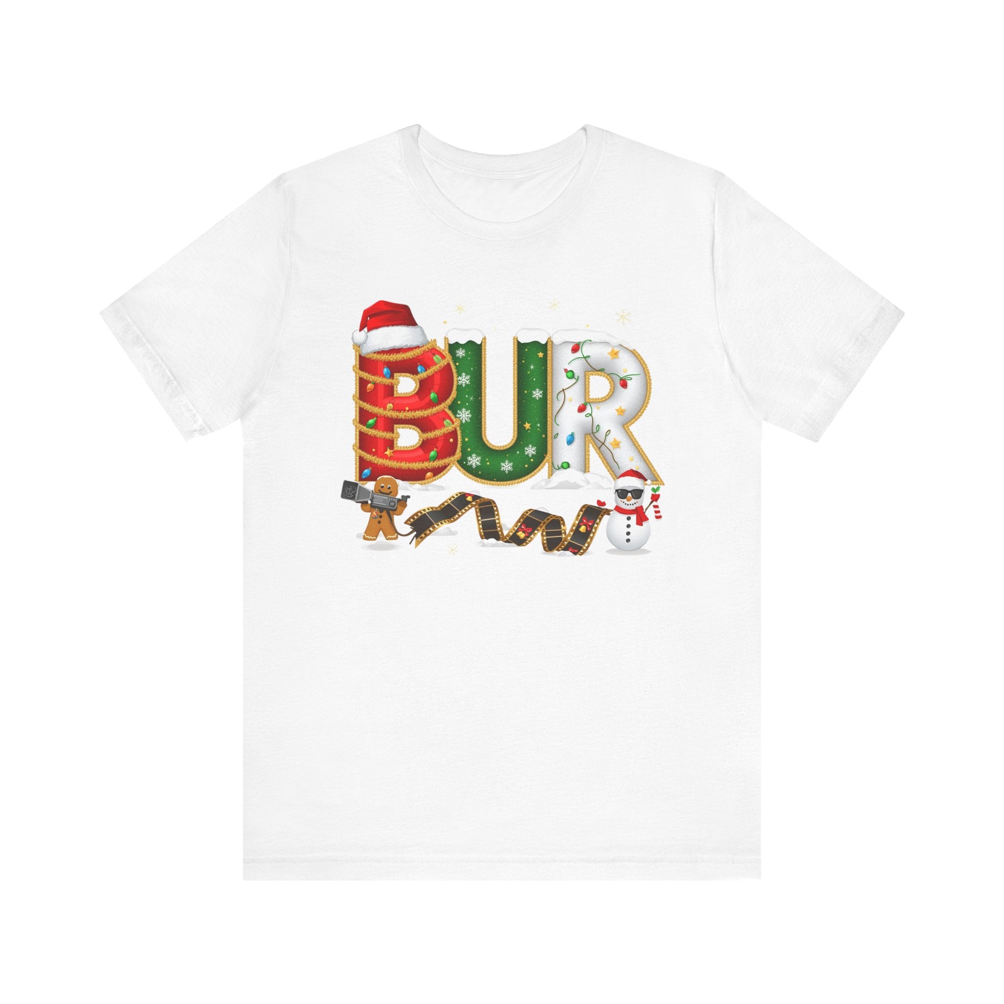 BUR Christmas Shirt – Festive Holiday Letter Art Tee | Christmas Gift | Bella Canvas 3001