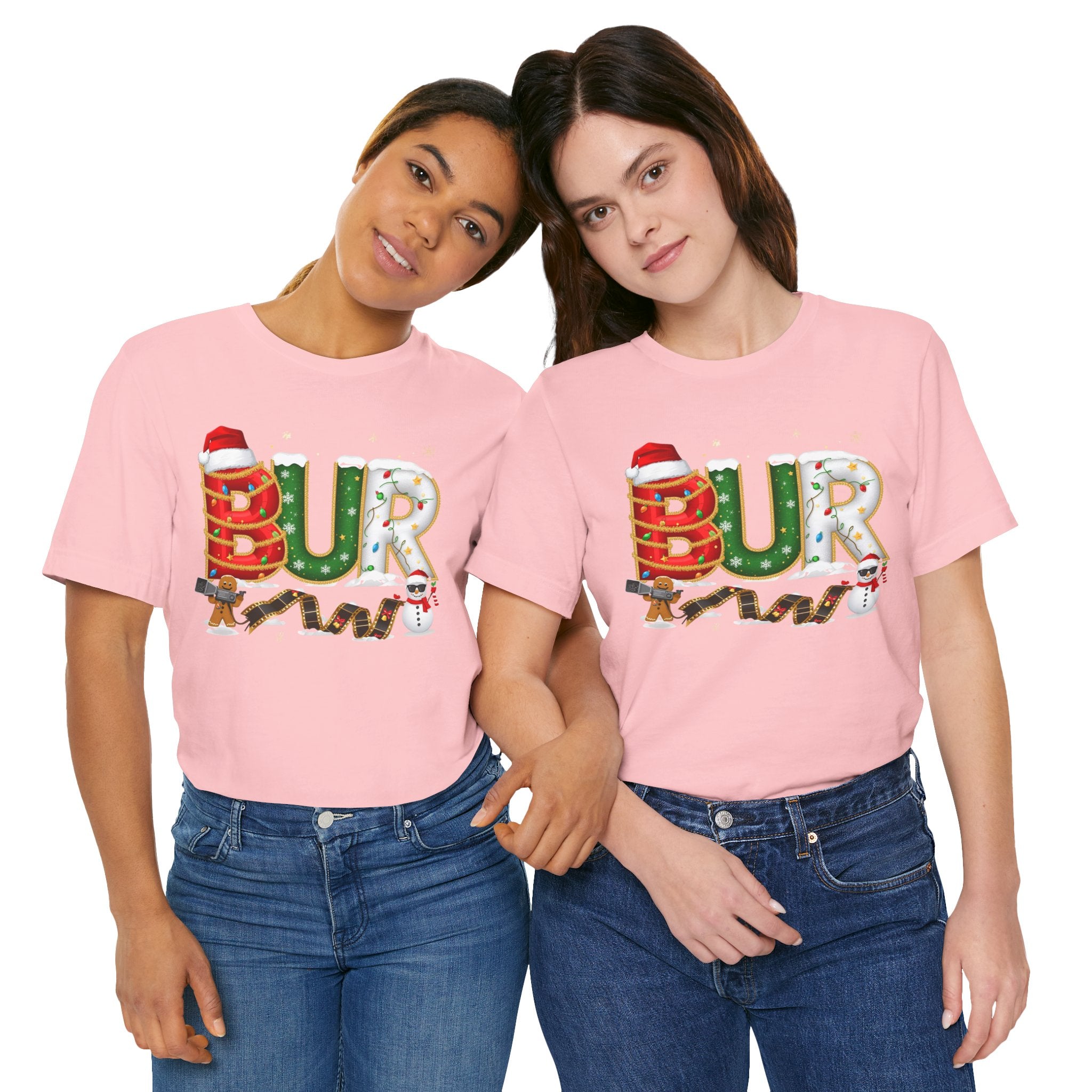 BUR Christmas Shirt – Festive Holiday Letter Art Tee | Christmas Gift | Bella Canvas 3001