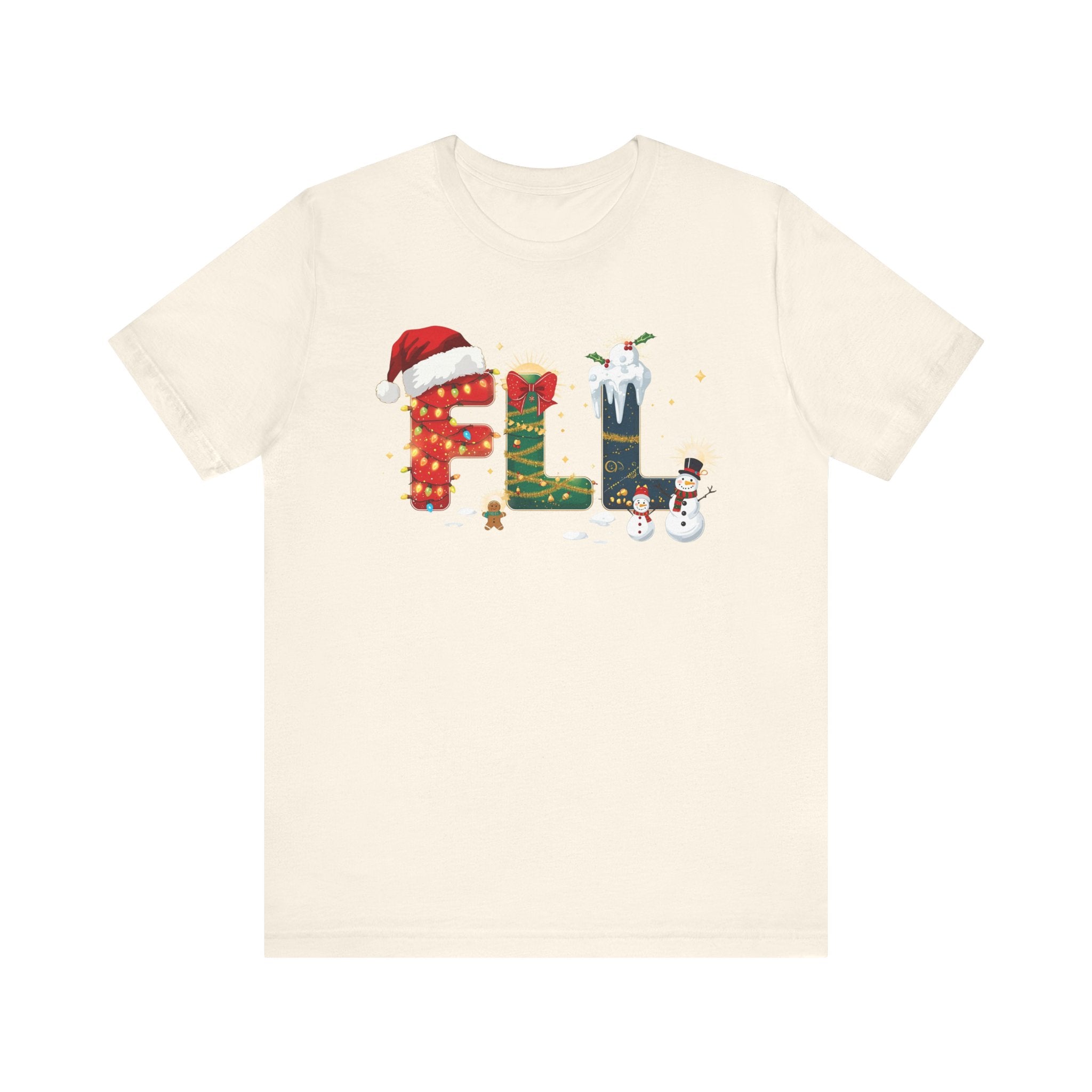 FLL Christmas Shirt – Festive Holiday Letter Art Tee | Christmas Gift | Bella Canvas 3001