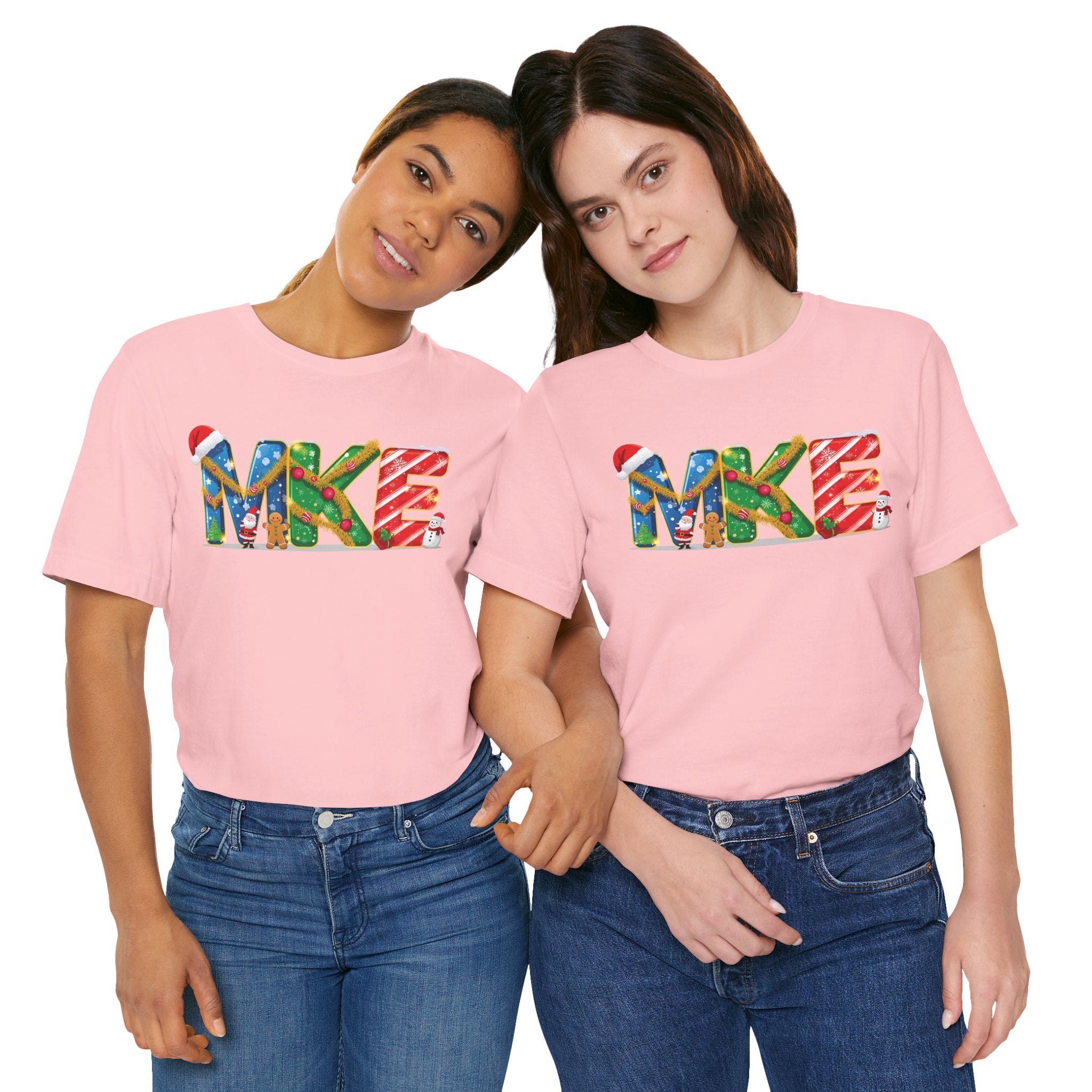 MKE Christmas Shirt – Festive Holiday Letter Art Tee | Christmas Gift | Bella Canvas 3001