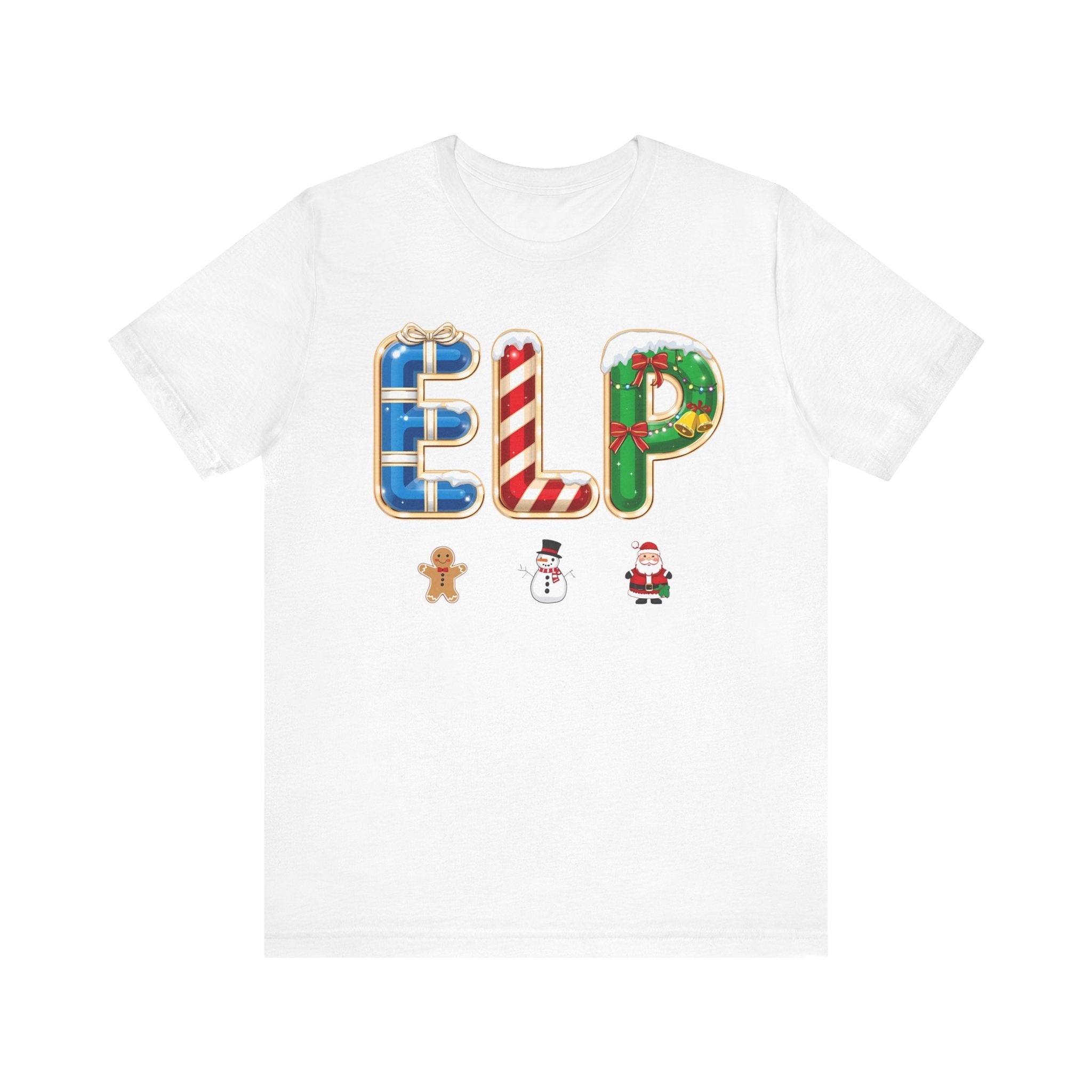 ELP Christmas Shirt – Festive Holiday Letter Art Tee | Christmas Gift | Bella Canvas 3001