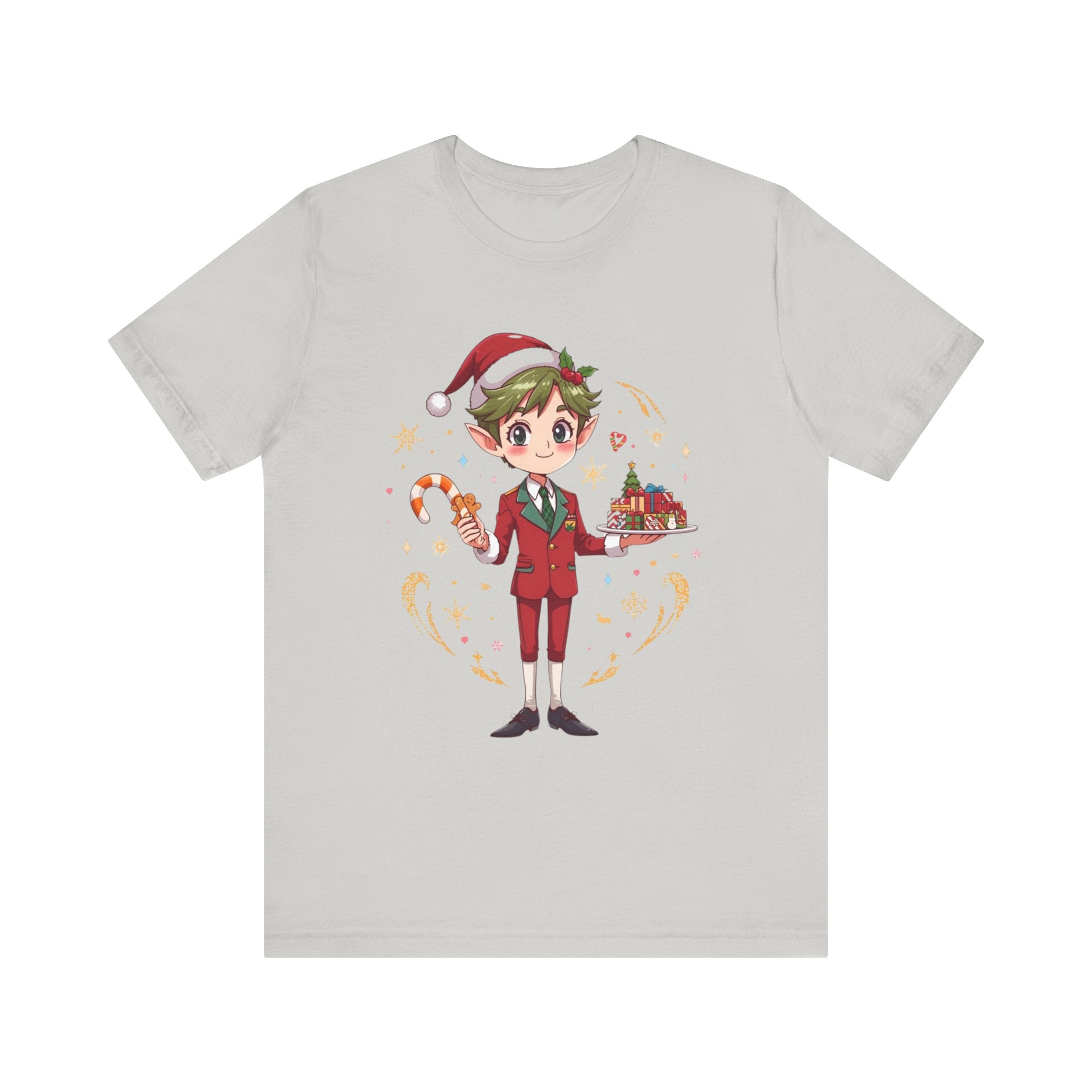 Christmas Cabin Elf Tee — Cute Candy Cane & Holiday Village Graphic Shirt