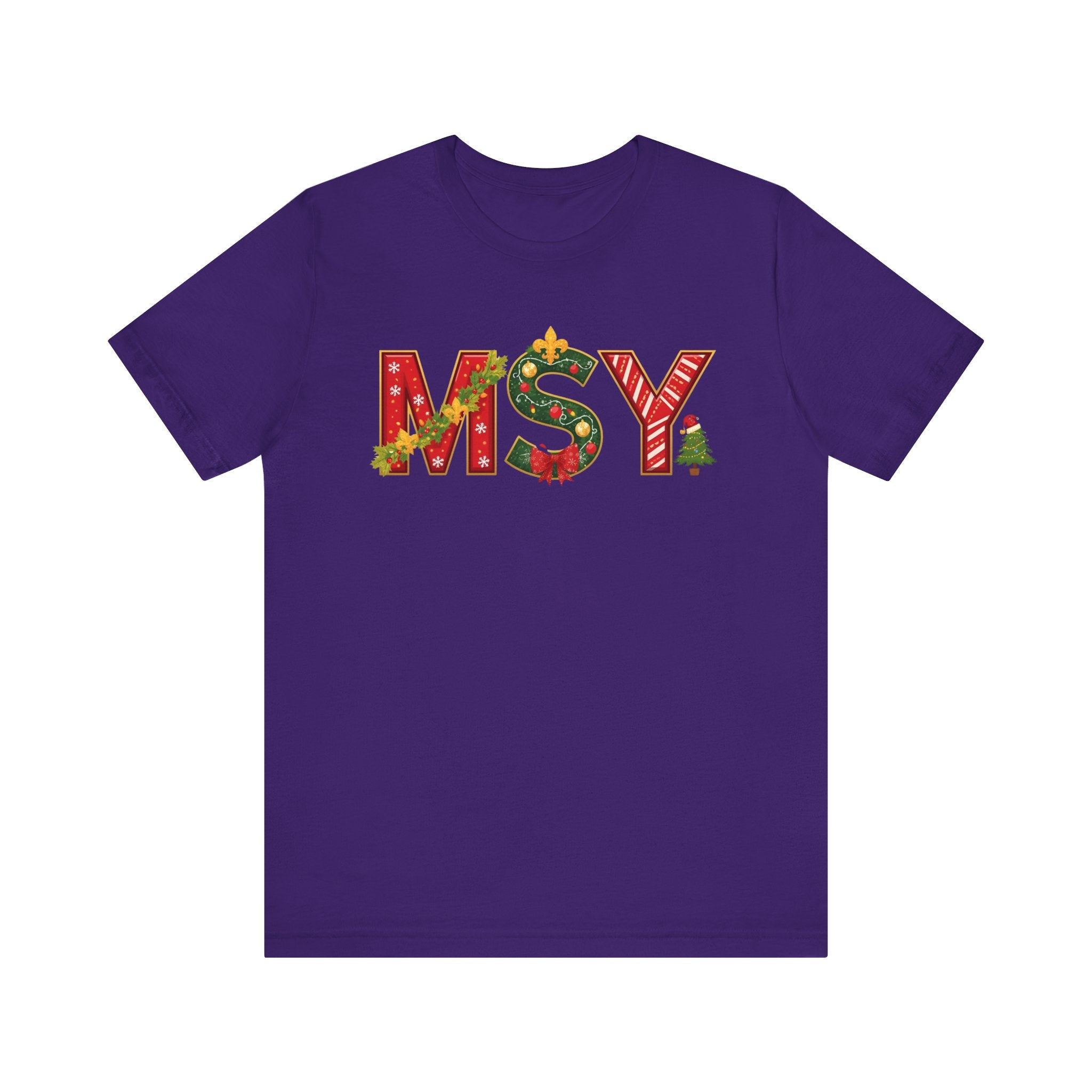 MSY Christmas Shirt – Festive Letter Art Tee | Christmas Gift | Bella Canvas 3001