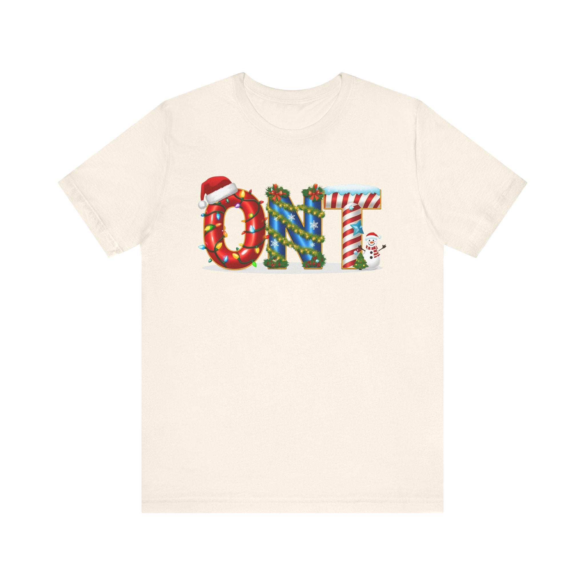 ONT Christmas Shirt – Festive Letter Art Tee | Christmas Gift | Bella Canvas 3001