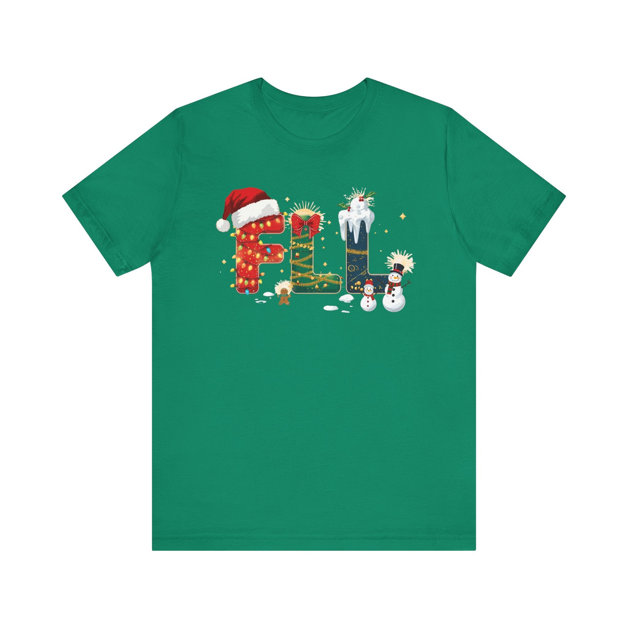 FLL Christmas Shirt – Festive Holiday Letter Art Tee | Christmas Gift | Bella Canvas 3001