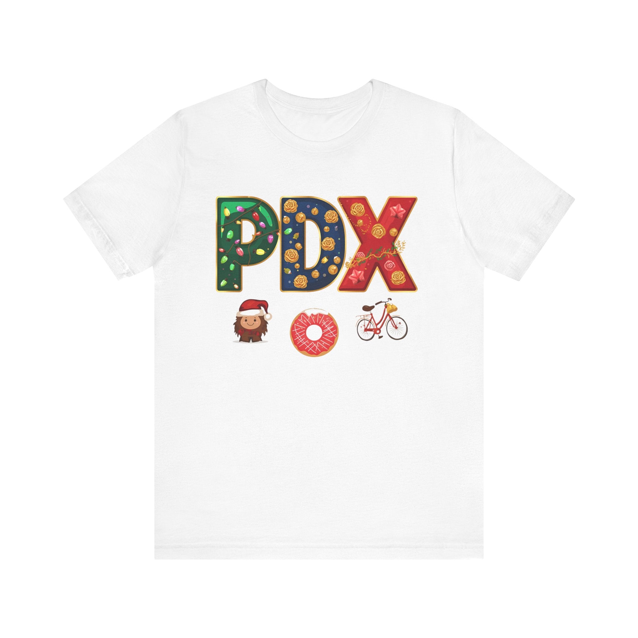 PDX Christmas Shirt – Portland Holiday Airport Code Tee | Festive Oregon Gift | Bella Canvas 3001