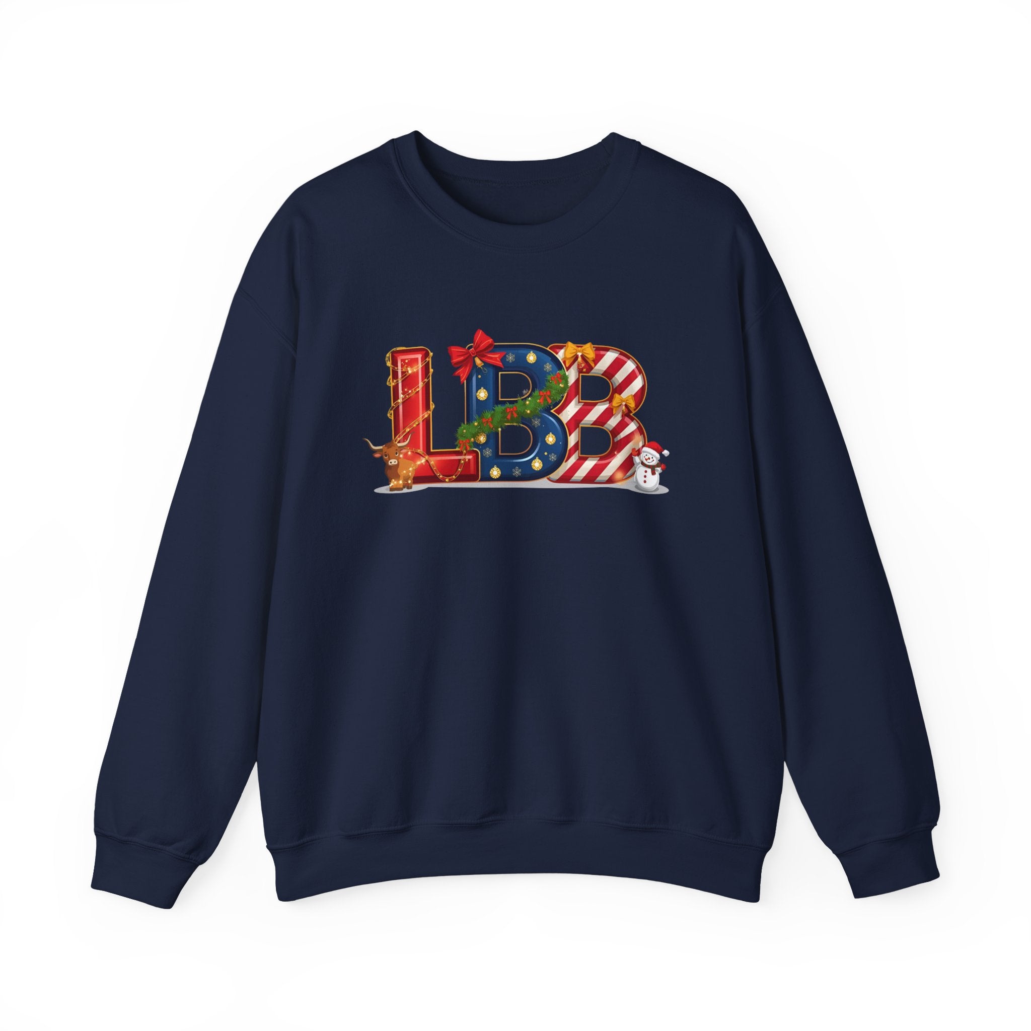 LBB Christmas Sweatshirt – Festive Holiday Letter Art Tee | Christmas Gift | Gildan 18000