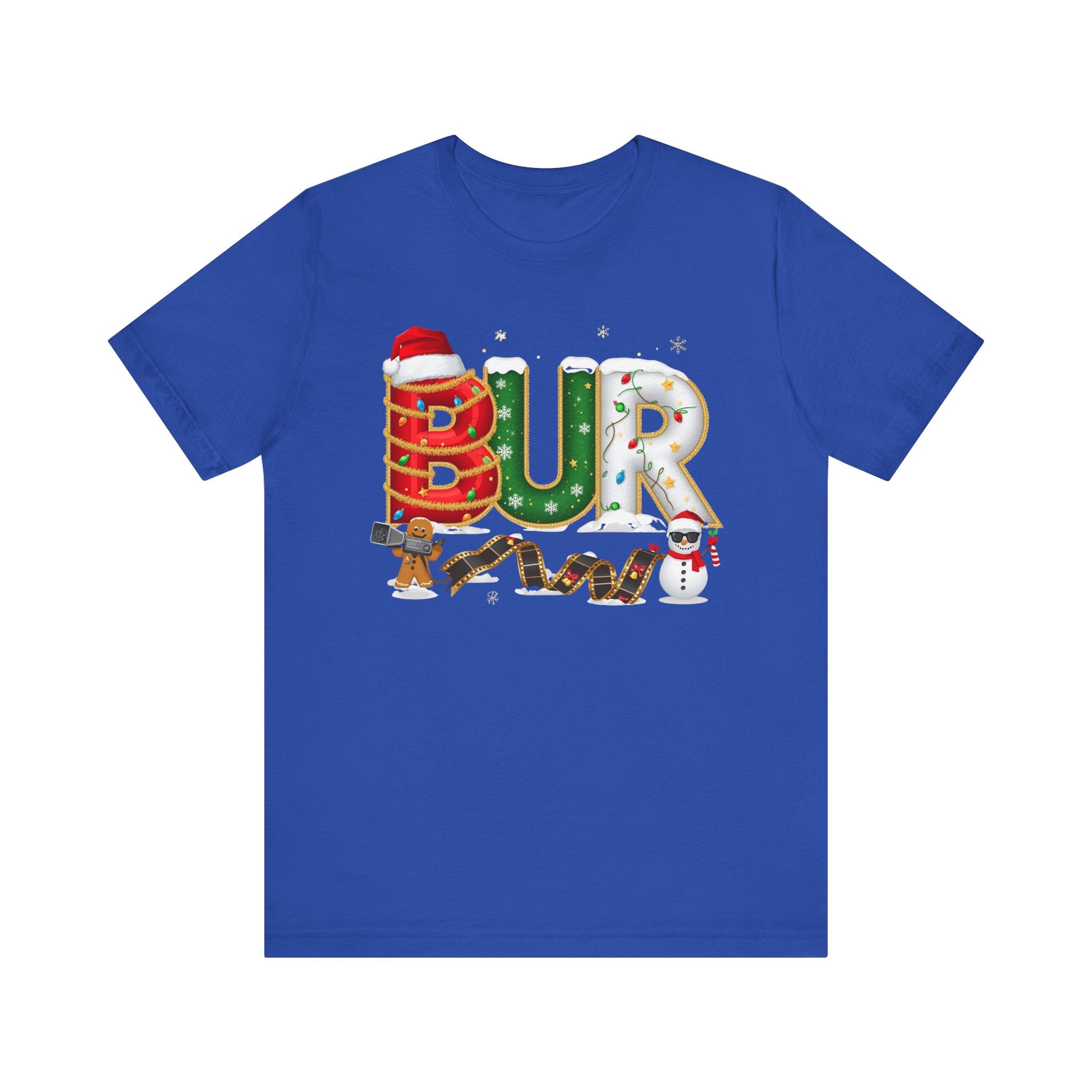 BUR Christmas Shirt – Festive Holiday Letter Art Tee | Christmas Gift | Bella Canvas 3001