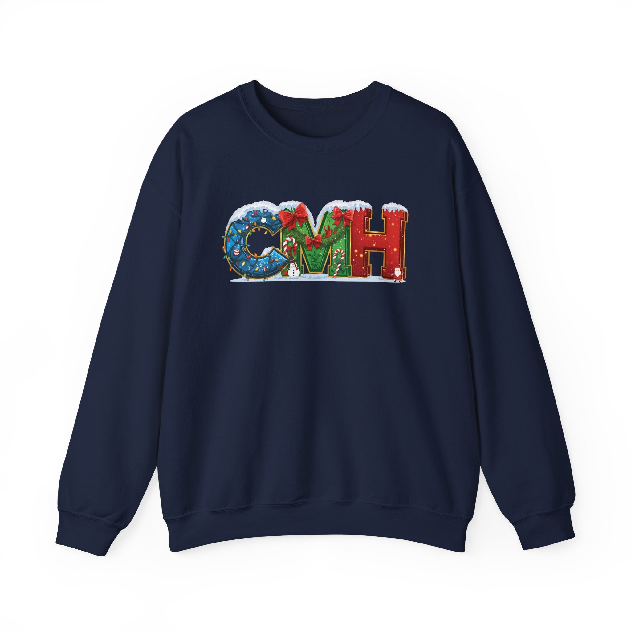 CMH Christmas Sweatshirt – Festive Holiday Letter Art Tee | Christmas Gift | Gildan 18000