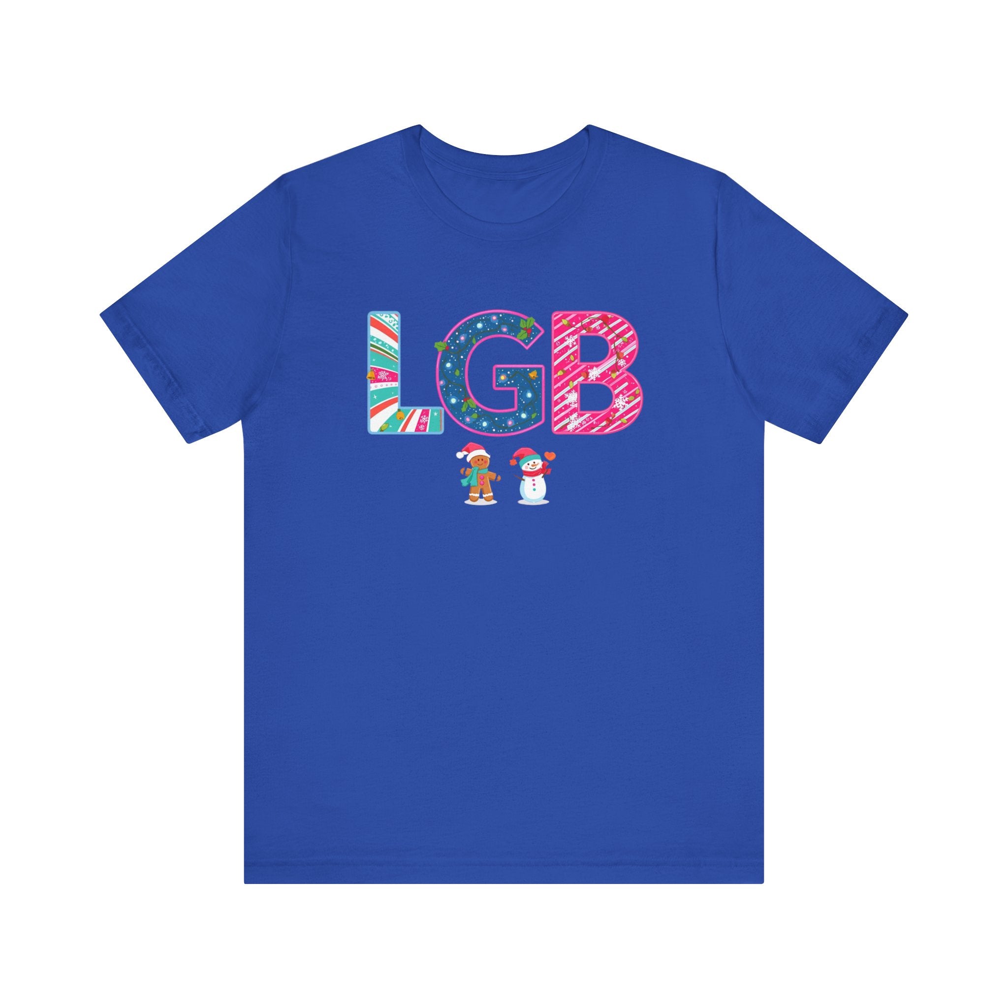 LGB Christmas Shirt – Festive Letter Art Tee | Christmas Gift | Bella Canvas 3001
