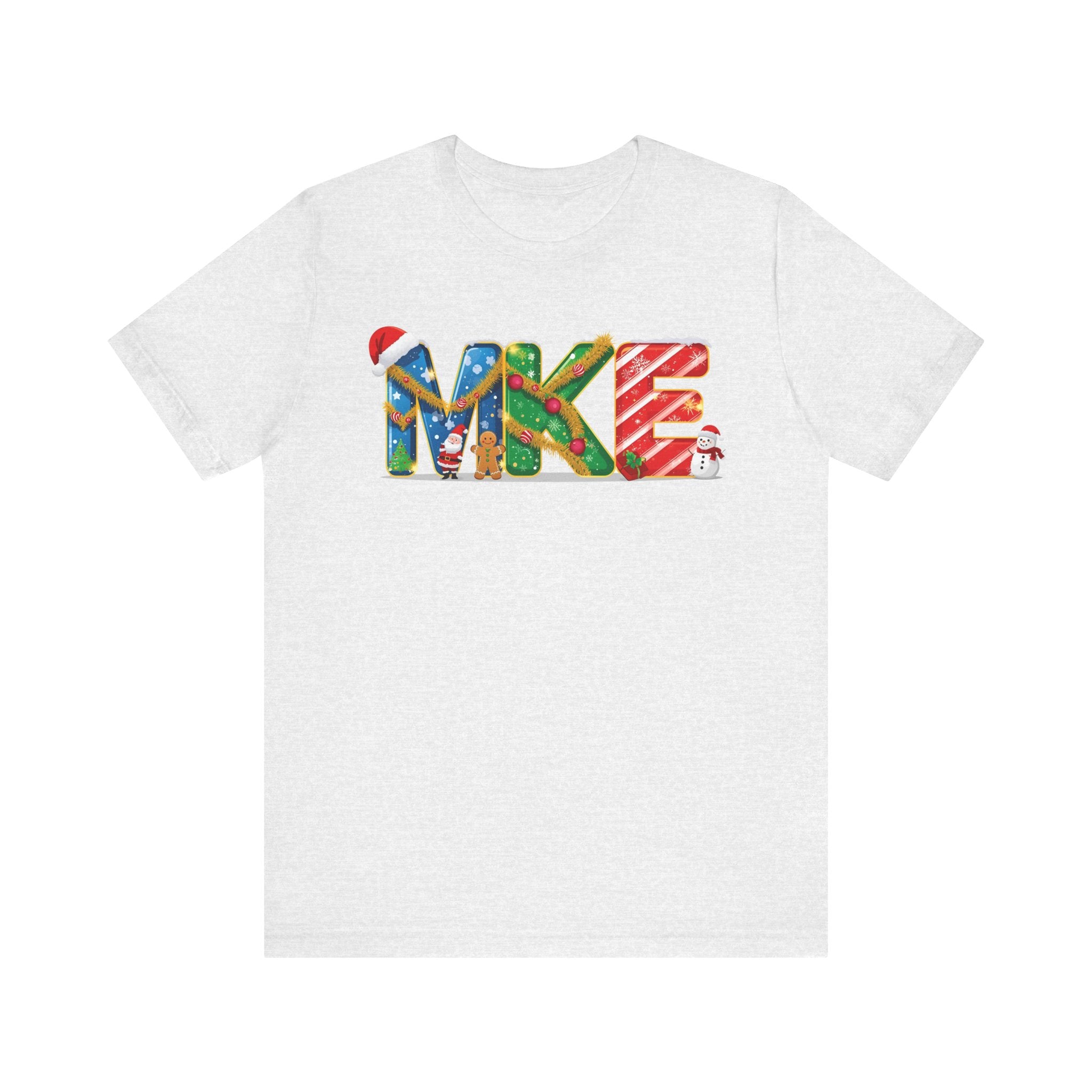 MKE Christmas Shirt – Festive Holiday Letter Art Tee | Christmas Gift | Bella Canvas 3001