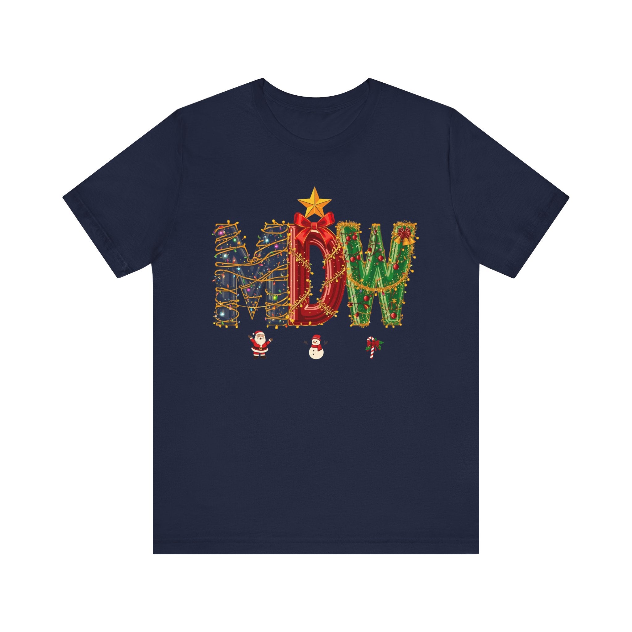 MDW Christmas Shirt – Festive Holiday Letter Art Tee | Christmas Gift | Bella Canvas 3001