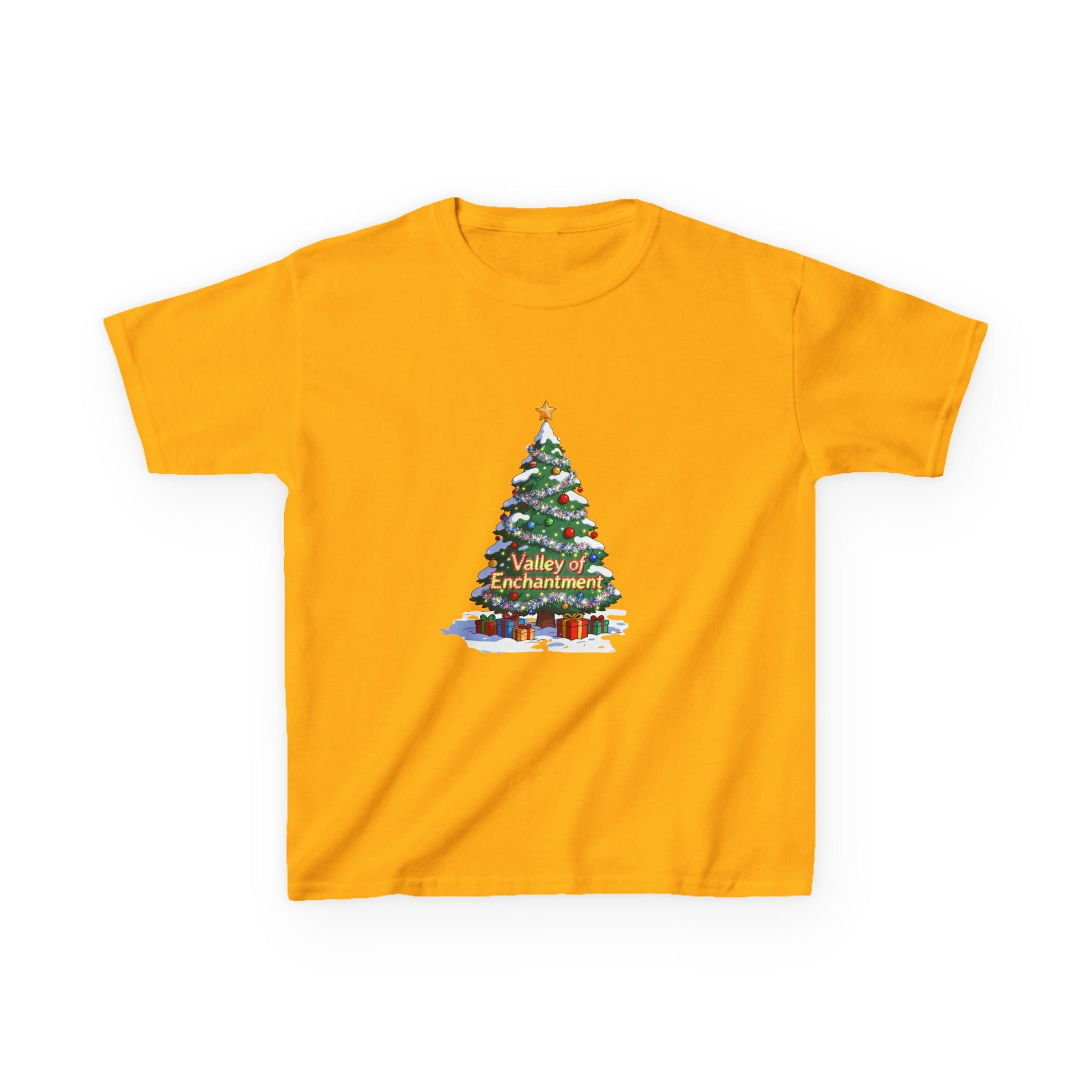 Valley of Enchantment Christmas Kids Shirt – Cute Holiday Tree Gift Tee | Mountain Town Christmas Gift for Kids | Gildan 5000B