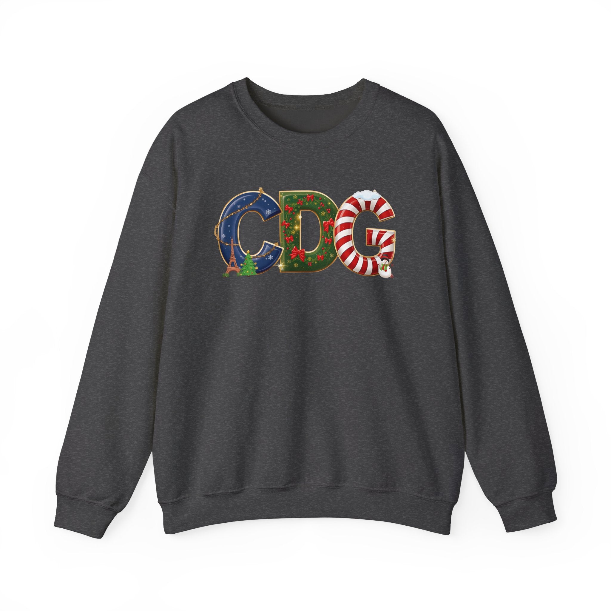 CDG Christmas Sweatshirt – Festive Holiday Letter Art Tee | Christmas Gift | Gildan 18000