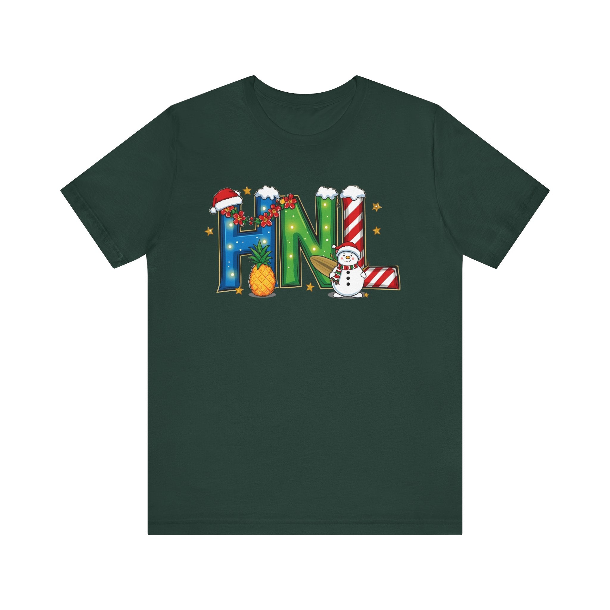 HNL Christmas Shirt – Festive Letter Art Tee | Christmas Gift | Bella Canvas 3001