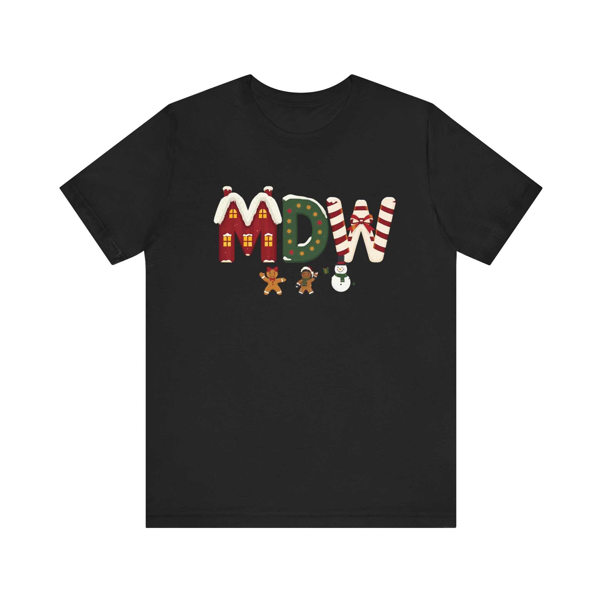 MDW Christmas Shirt – Festive Holiday Letter Art Tee | Christmas Gift | Bella Canvas 3001