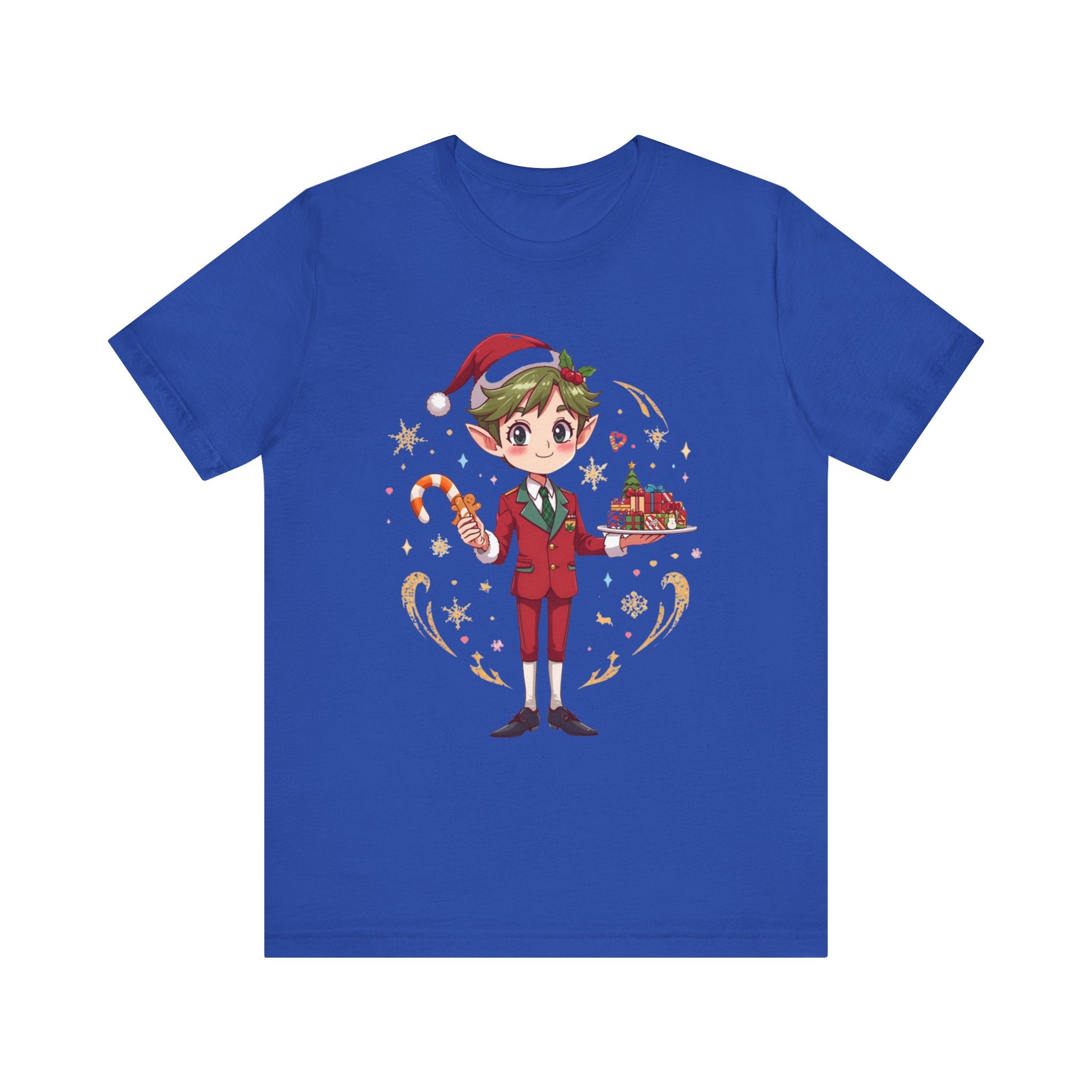 Christmas Cabin Elf Tee — Cute Candy Cane & Holiday Village Graphic Shirt