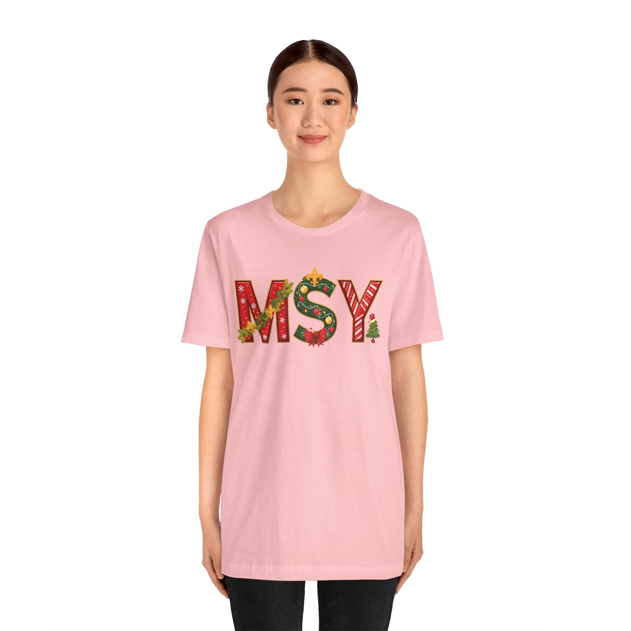 MSY Christmas Shirt – Festive Letter Art Tee | Christmas Gift | Bella Canvas 3001