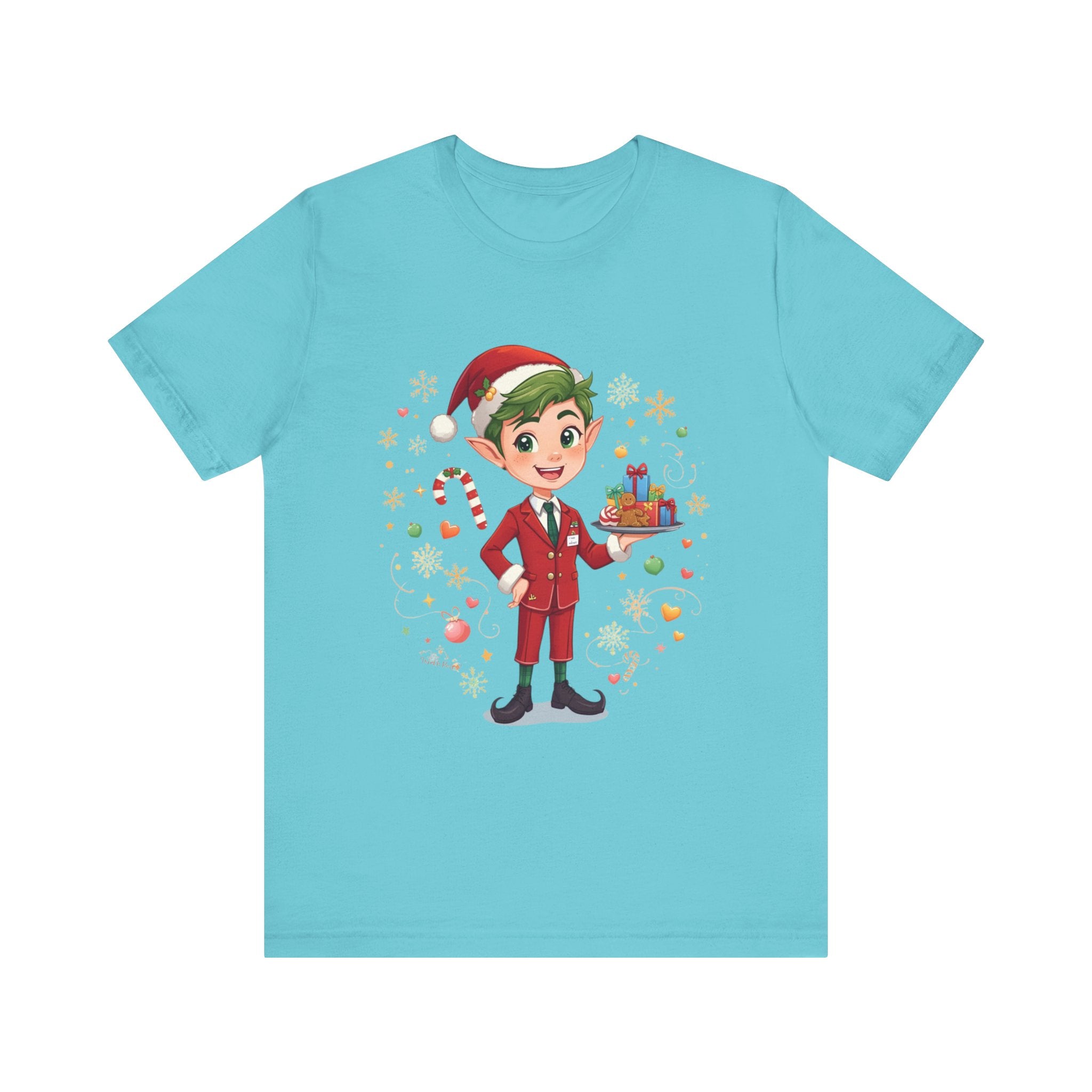 Christmas Cabin Elf Tee— Cute Holiday Elf with Presents
