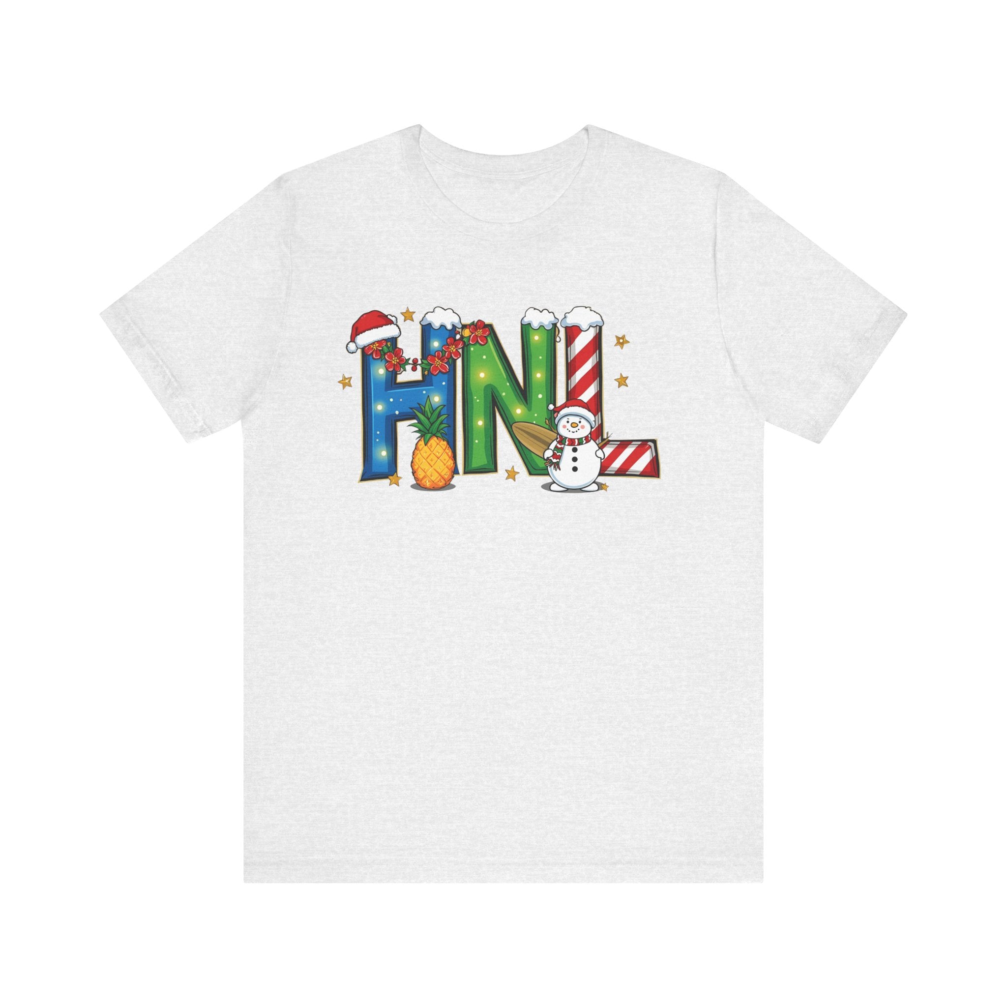 HNL Christmas Shirt – Festive Letter Art Tee | Christmas Gift | Bella Canvas 3001