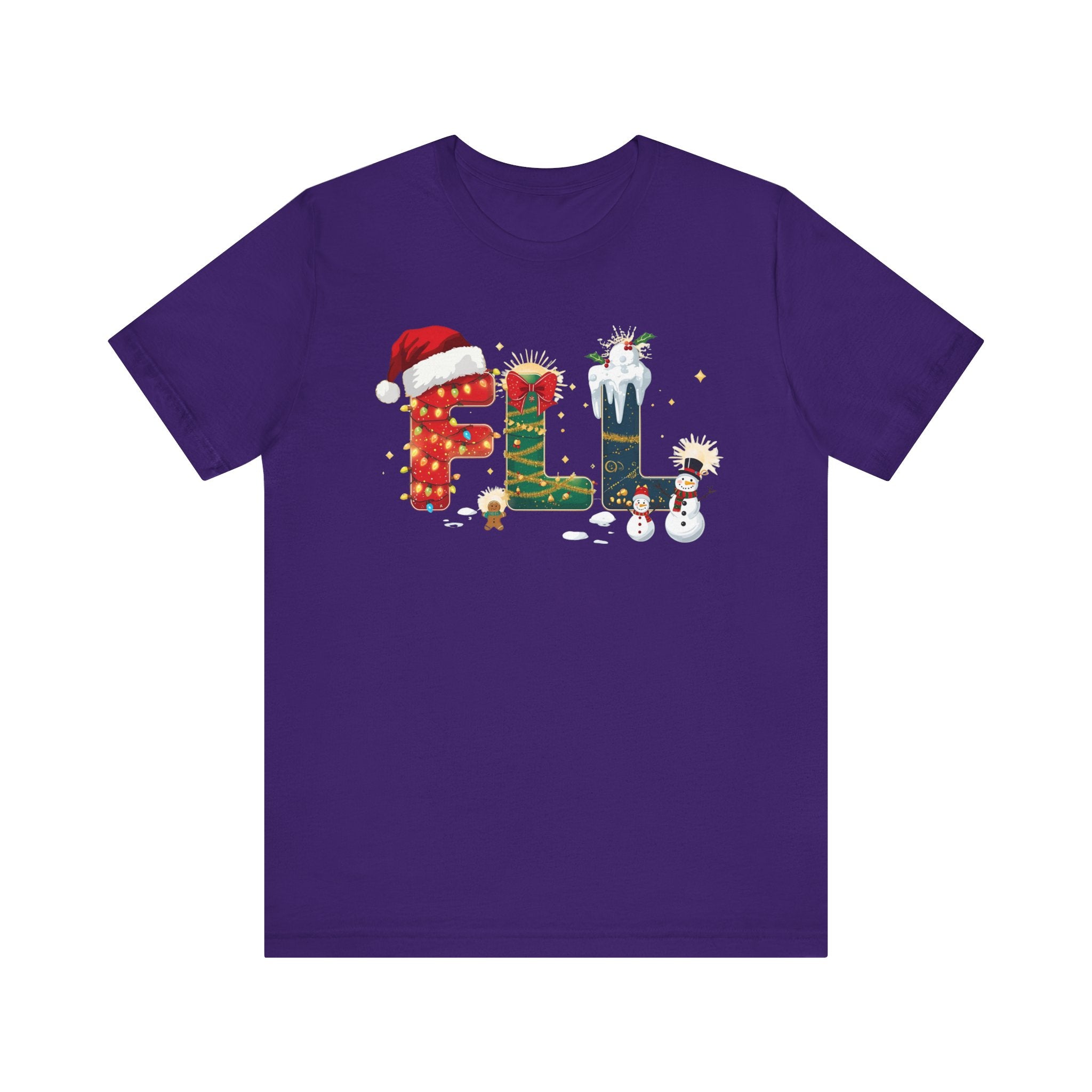 FLL Christmas Shirt – Festive Holiday Letter Art Tee | Christmas Gift | Bella Canvas 3001