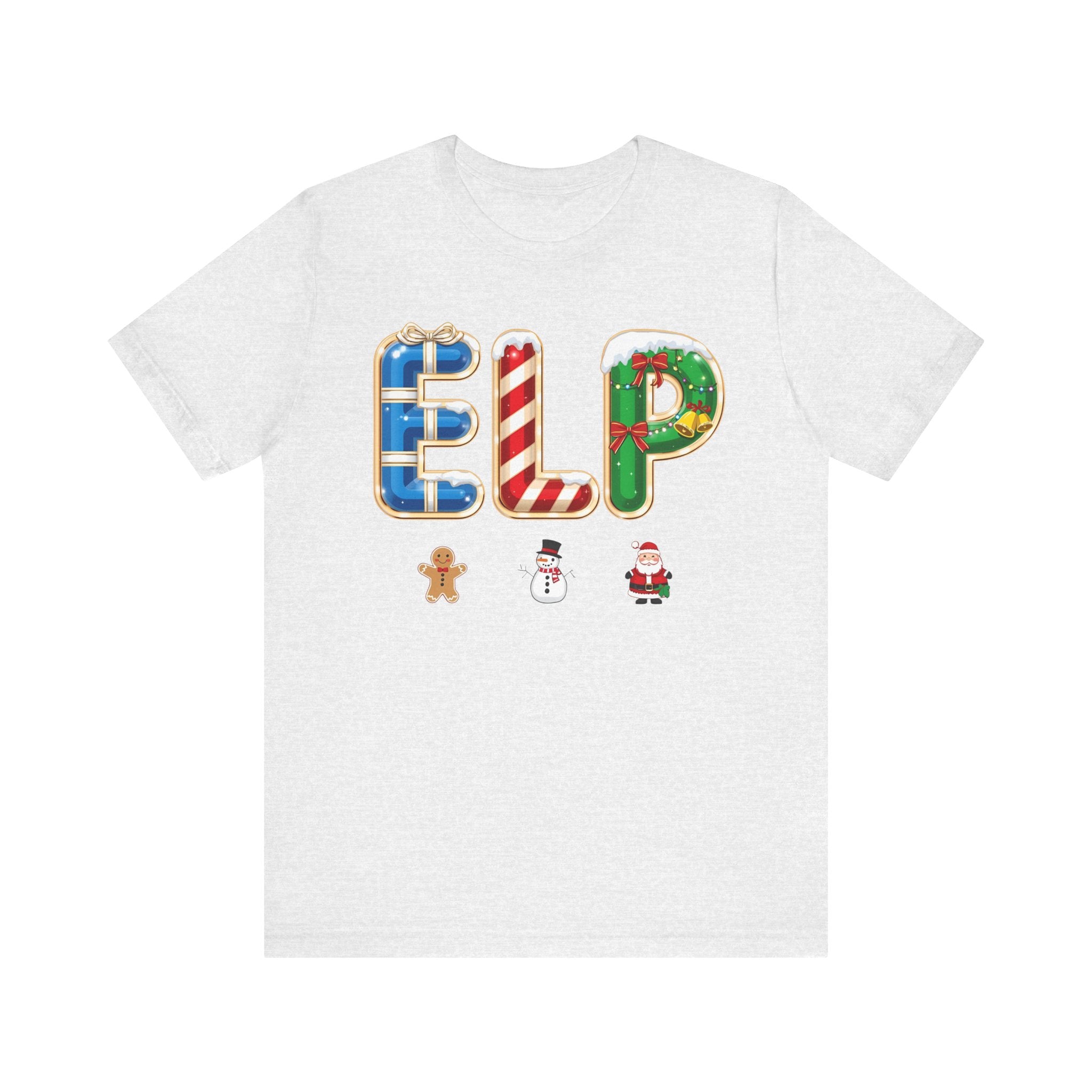 ELP Christmas Shirt – Festive Holiday Letter Art Tee | Christmas Gift | Bella Canvas 3001
