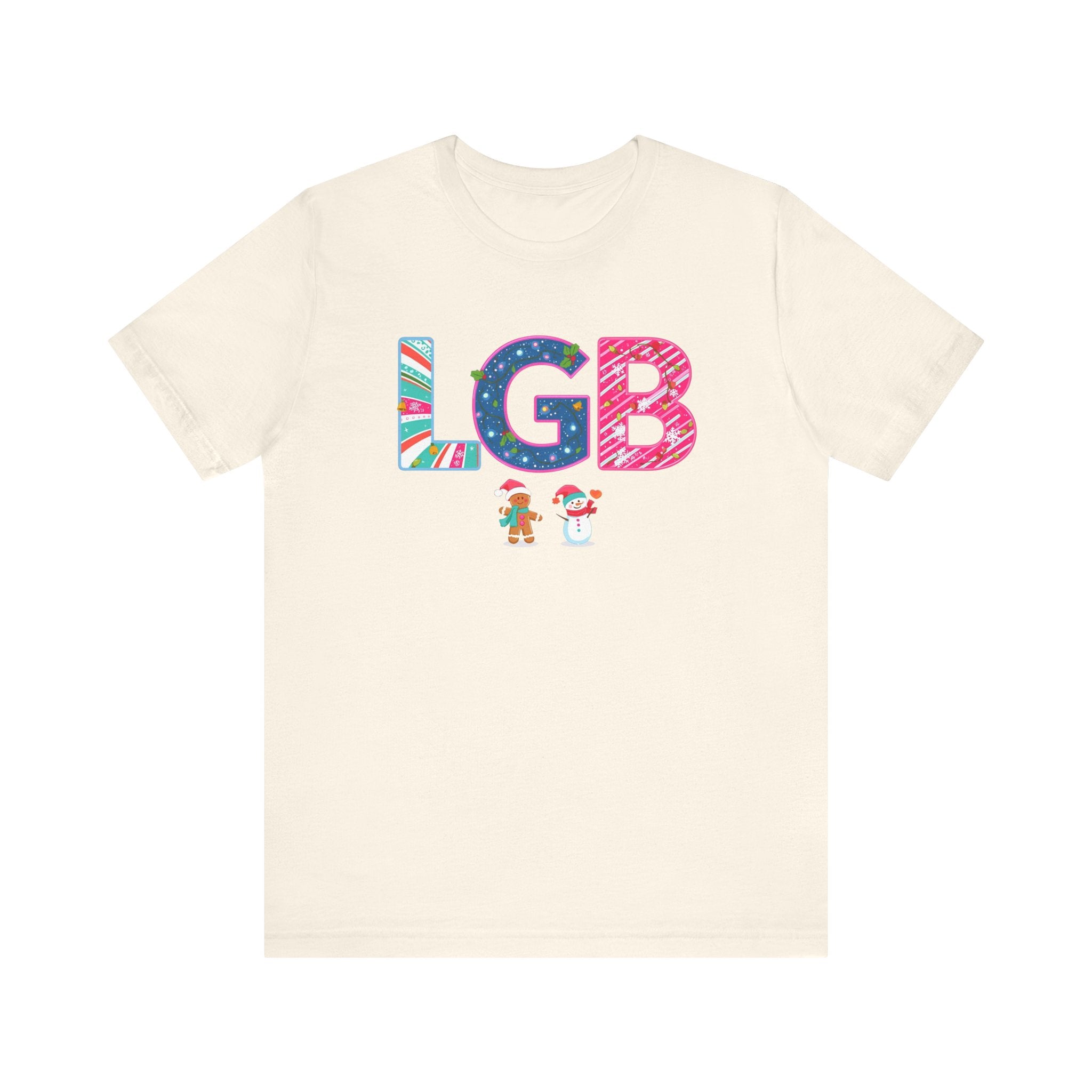 LGB Christmas Shirt – Festive Letter Art Tee | Christmas Gift | Bella Canvas 3001