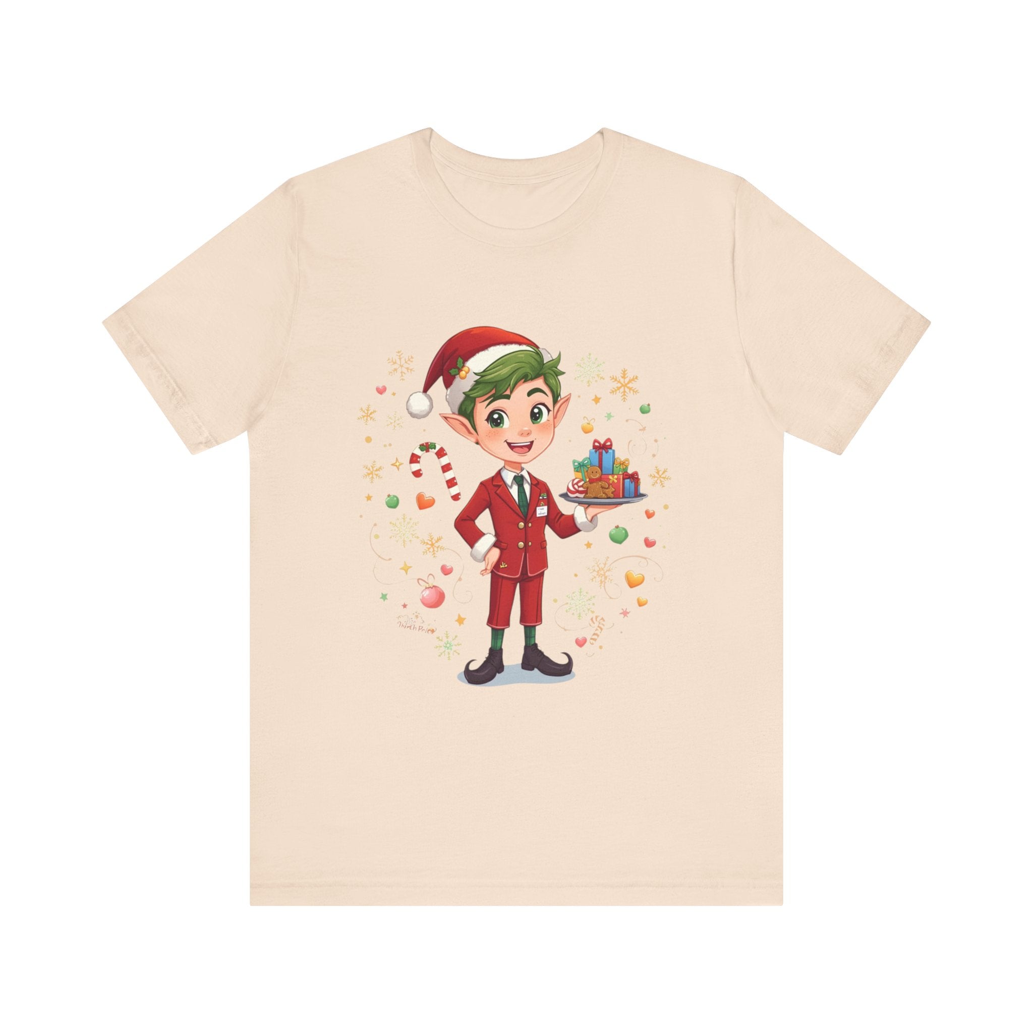 Christmas Cabin Elf Tee— Cute Holiday Elf with Presents