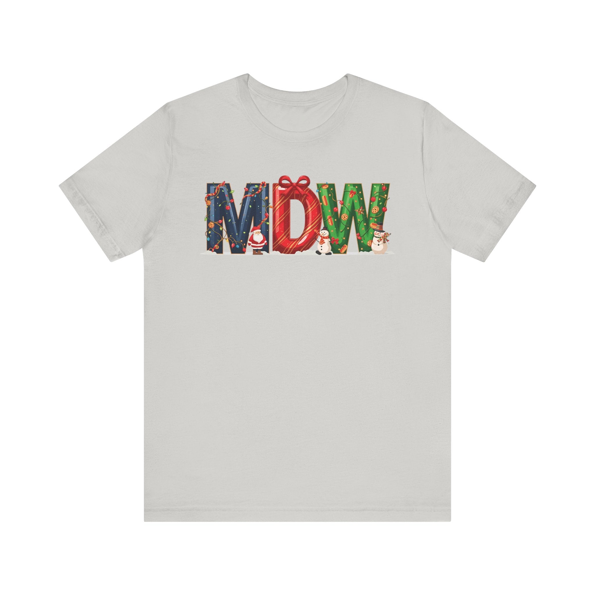 MDW Christmas Shirt – Festive Holiday Letter Art Tee | Christmas Gift | Bella Canvas 3001