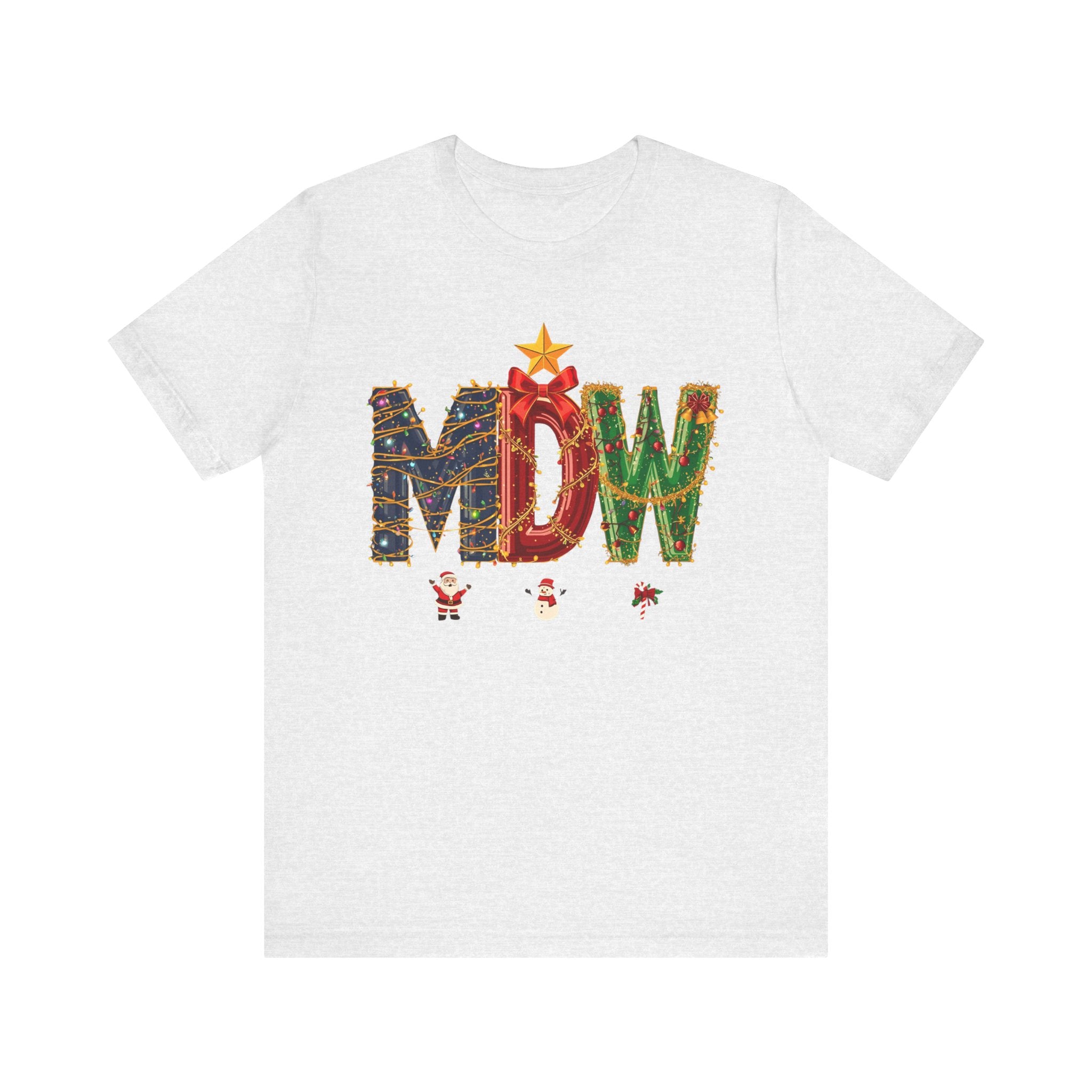 MDW Christmas Shirt – Festive Holiday Letter Art Tee | Christmas Gift | Bella Canvas 3001