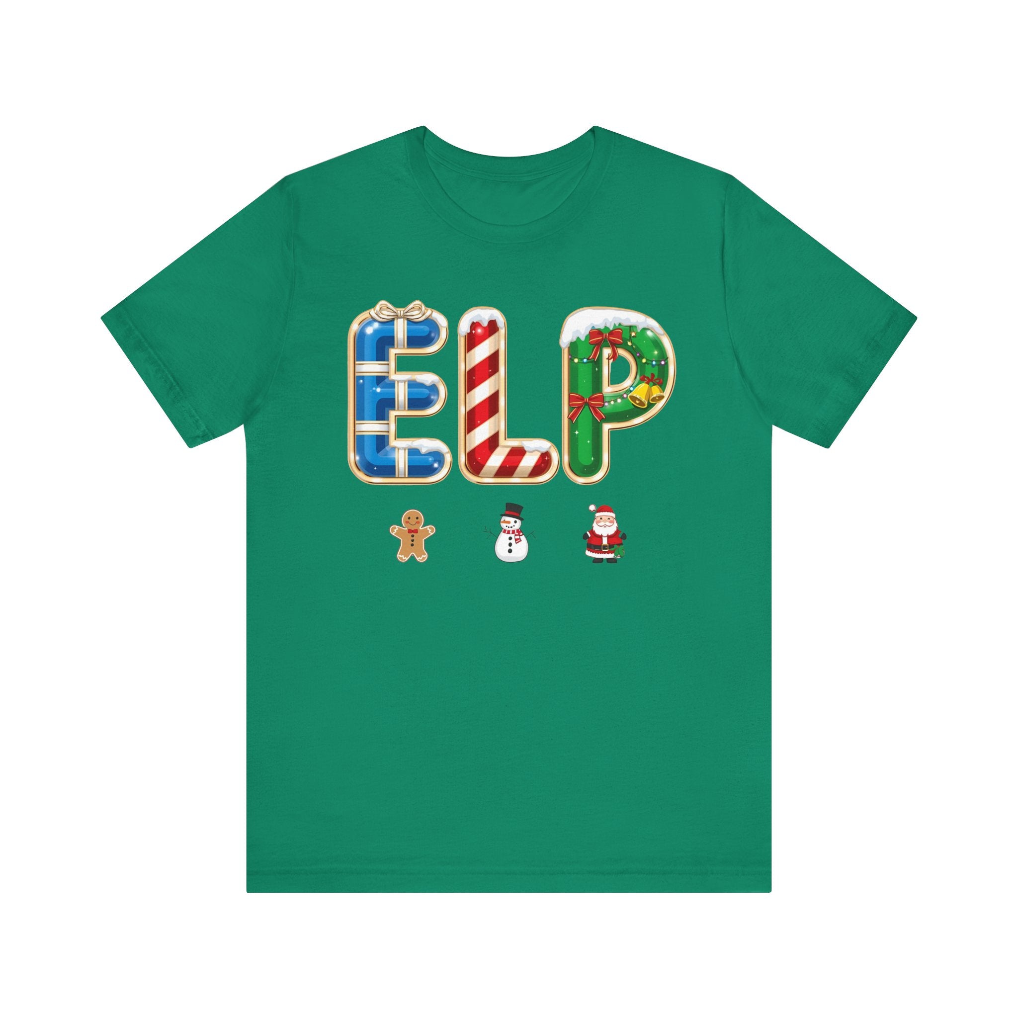 ELP Christmas Shirt – Festive Holiday Letter Art Tee | Christmas Gift | Bella Canvas 3001